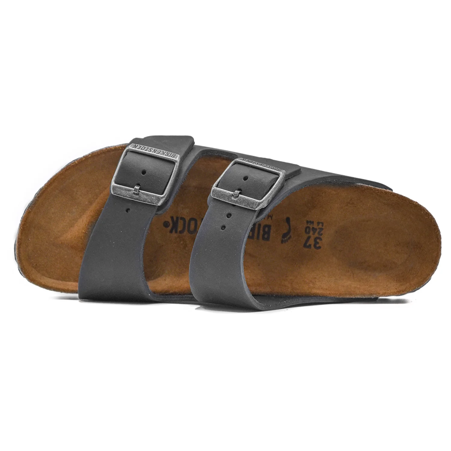 Birkenstock Donna Arizona Nero Con Plantare In Sughero E Lattice - Image 3