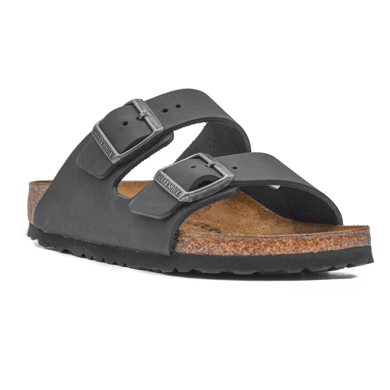 Birkenstock Donna Arizona Nero Con Plantare In Sughero E Lattice - Image 4