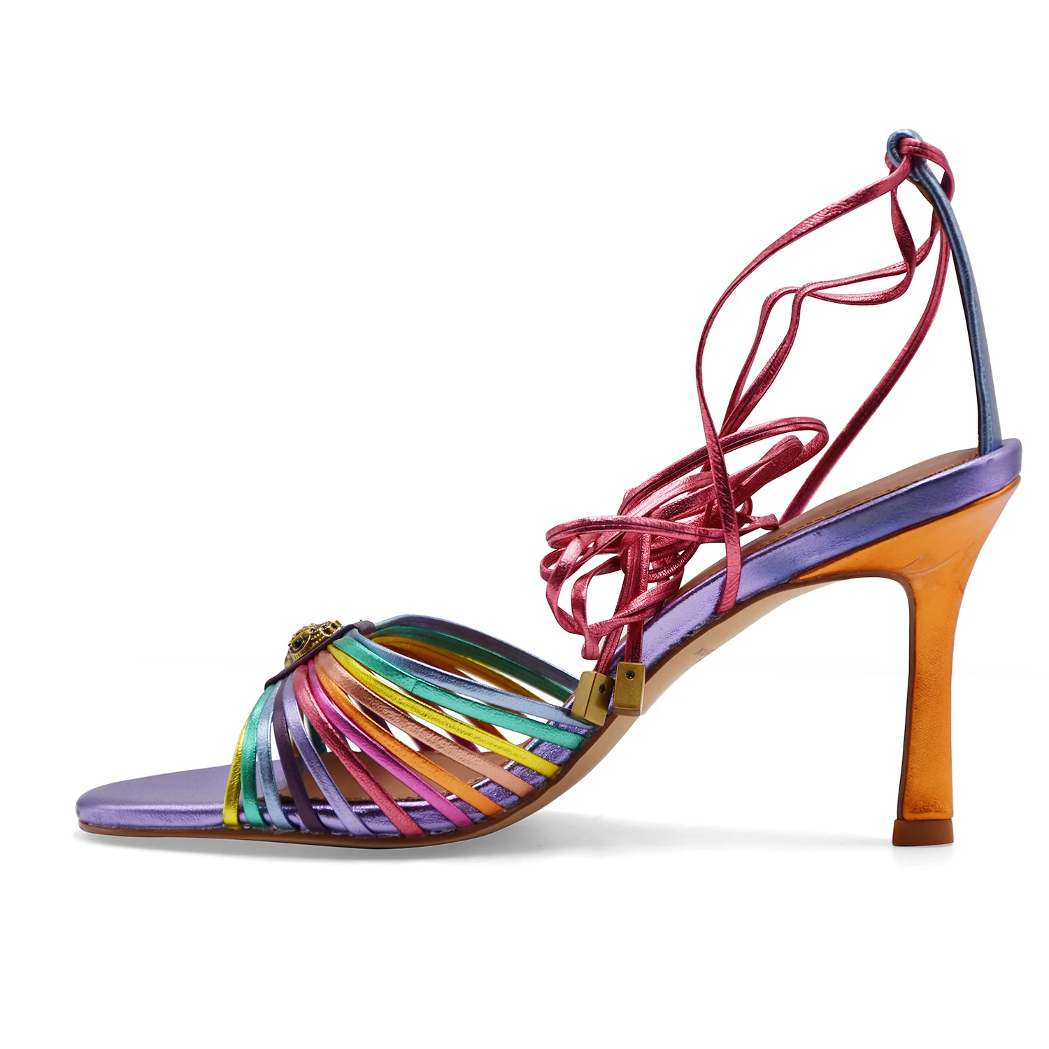 Sandali Kurt Geiger Donna Multi Strap Tie Arcobaleno Multicolor - Image 3