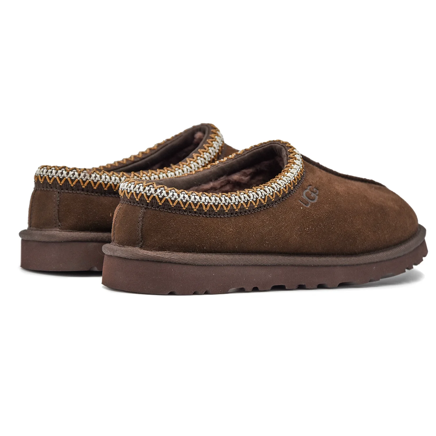 Ugg Tasman Uomo Sabot Marrone Collarino Intrecciato A Contrasto - Image 4