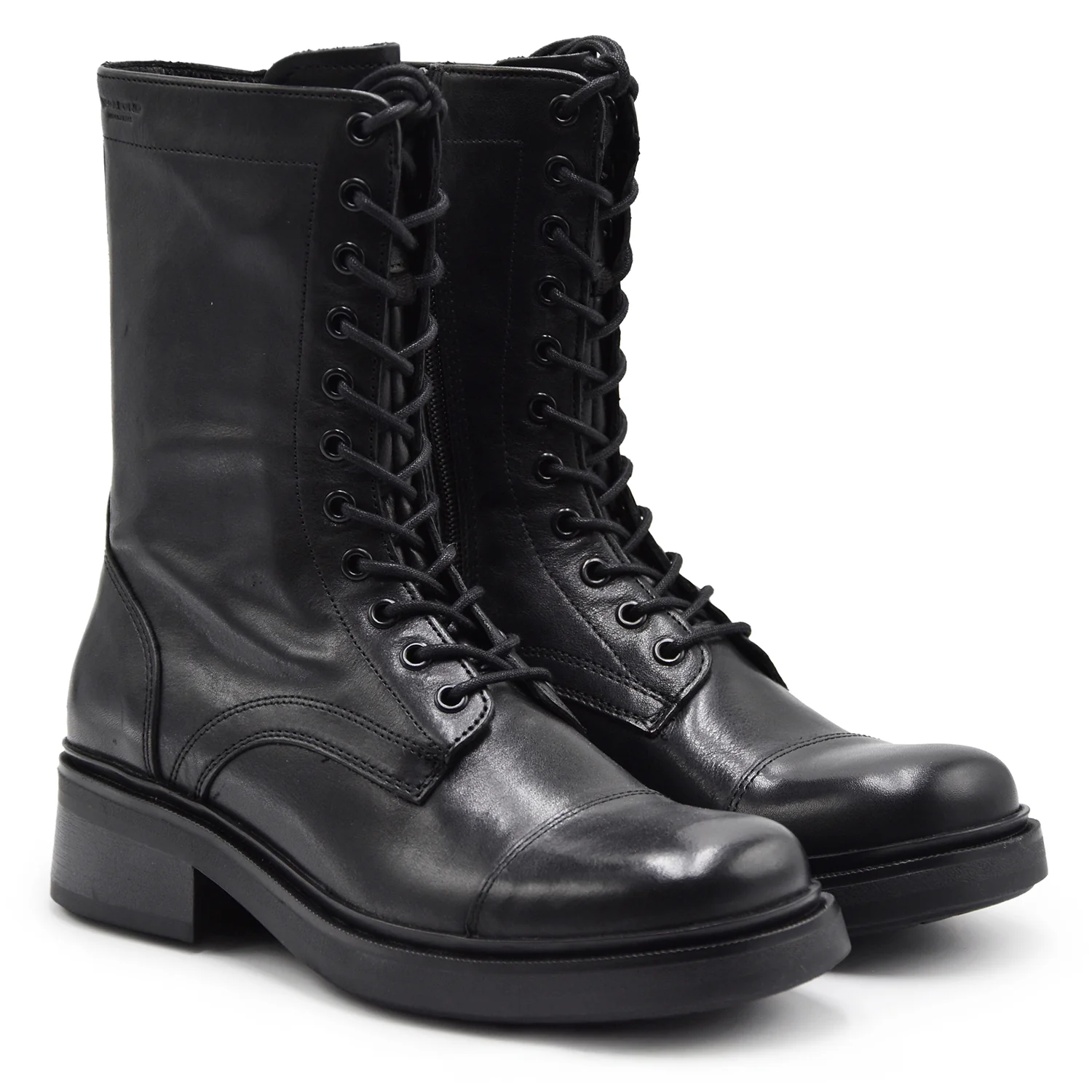 Anfibi Vagabond Karlie Donna Nero In Pelle Ispirazione Vintage - Image 2