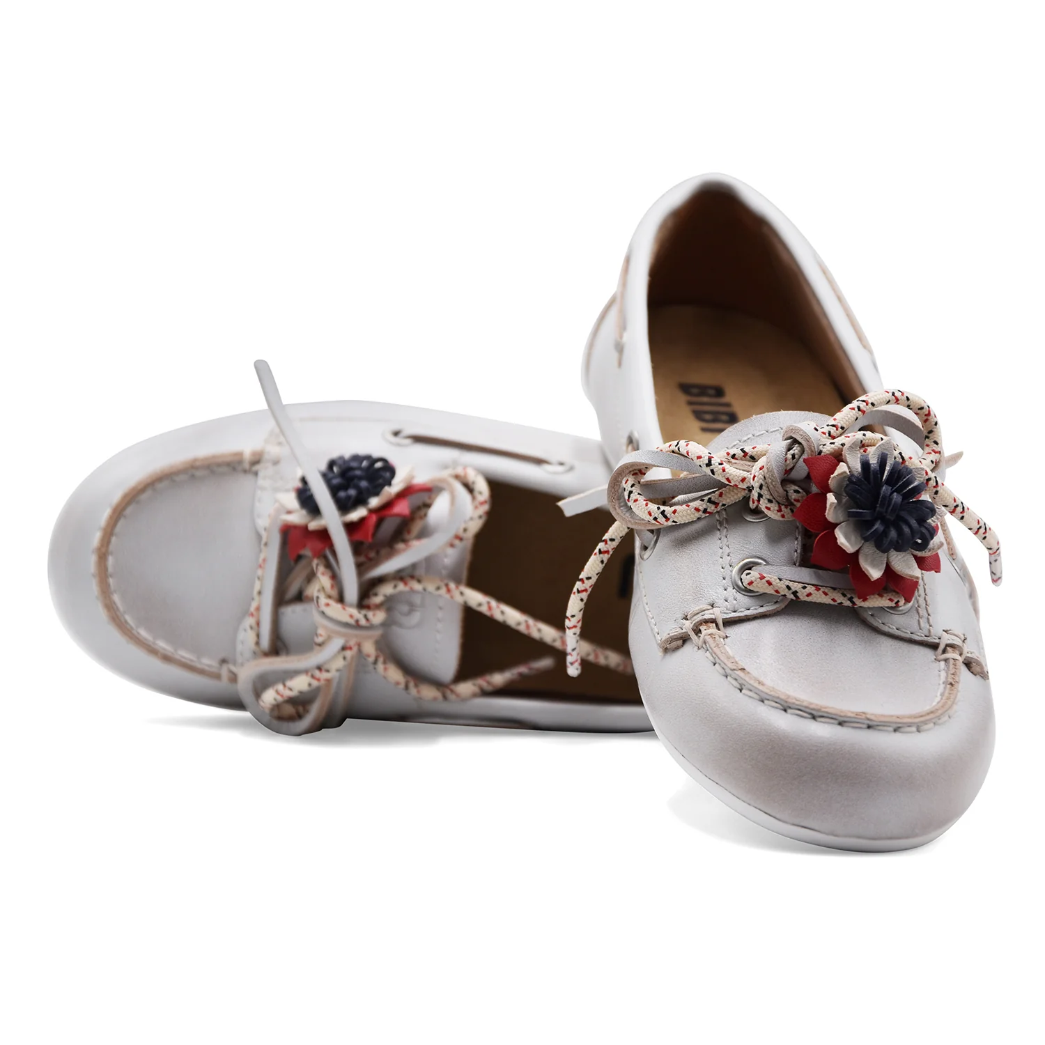 Bibi Lou Scarpe Da Barca Donna Pelle Bianco Vintage TANA LOAFER - Image 3