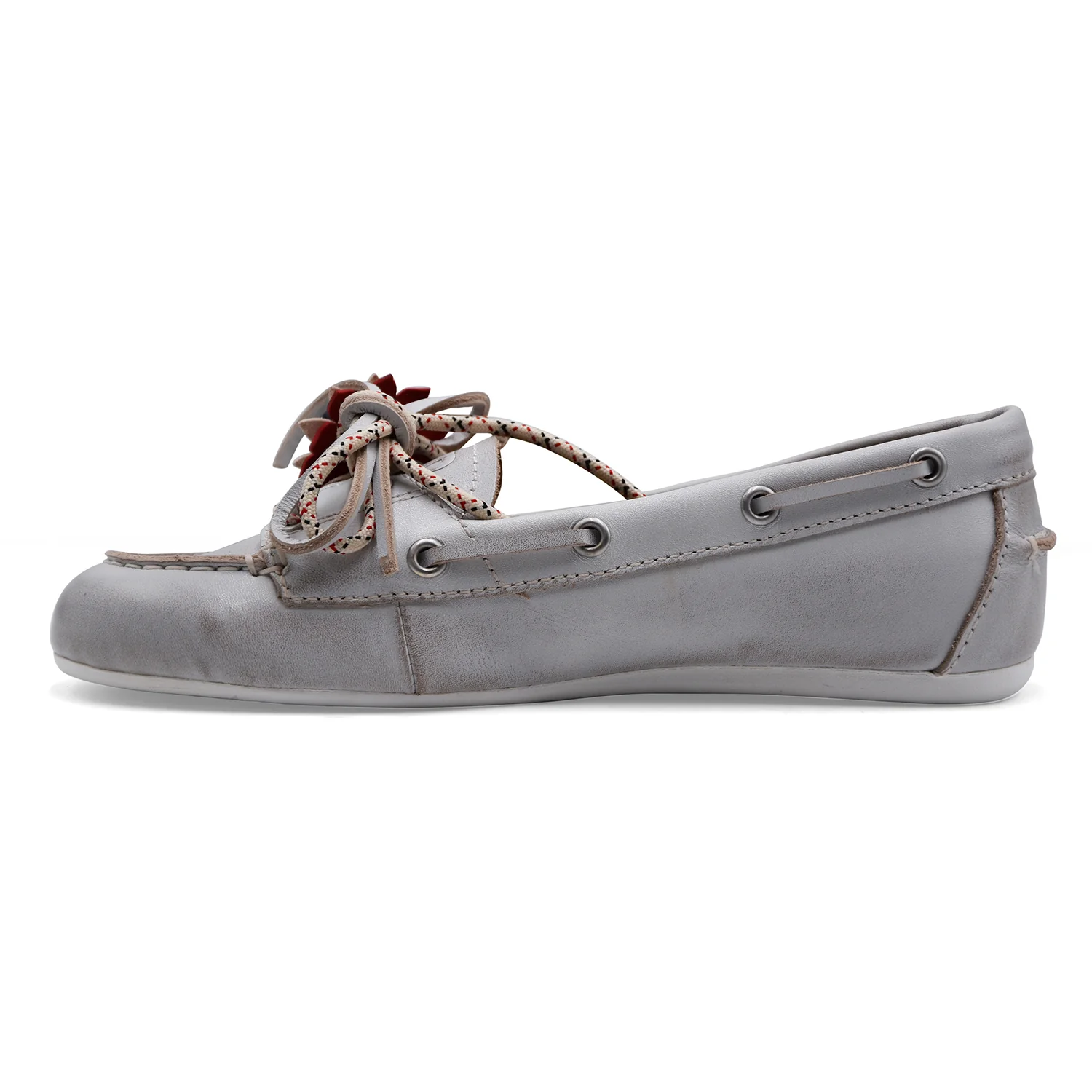 Bibi Lou Scarpe Da Barca Donna Pelle Bianco Vintage TANA LOAFER - Image 4