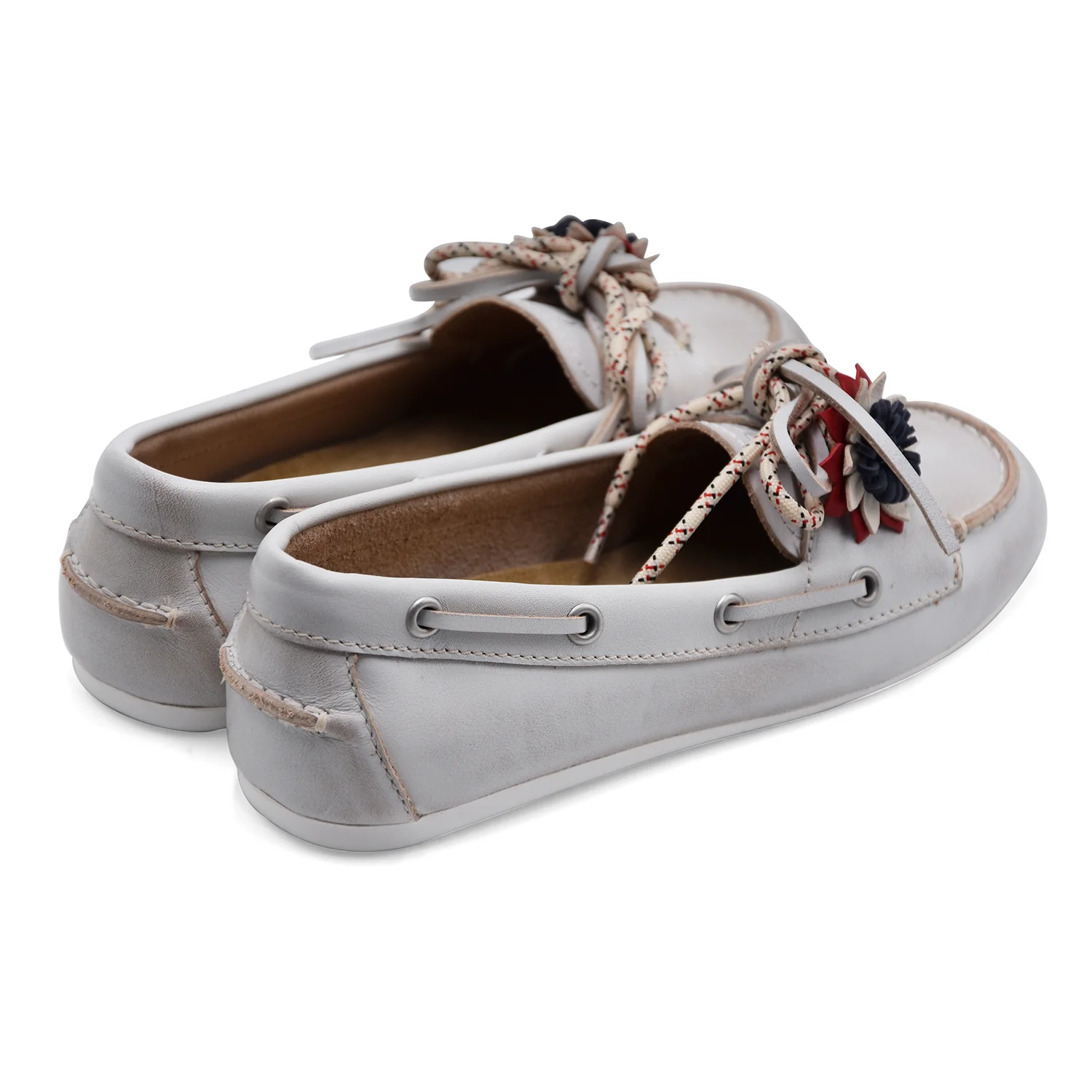 Bibi Lou Scarpe Da Barca Donna Pelle Bianco Vintage TANA LOAFER - Image 5