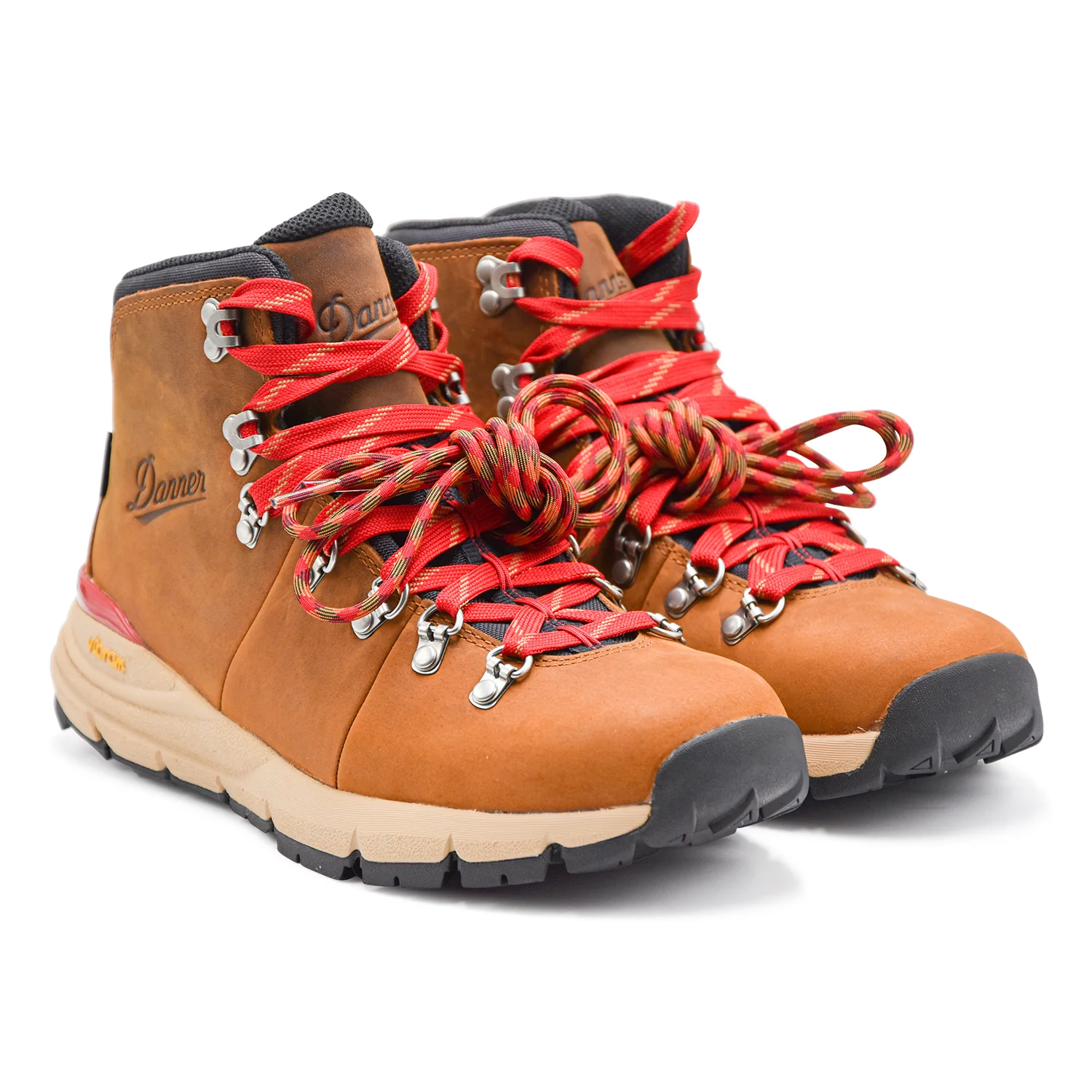 Danner Allacciata Uomo 62291 Marrone Con Laccio Rosso A Contrasto - Image 2