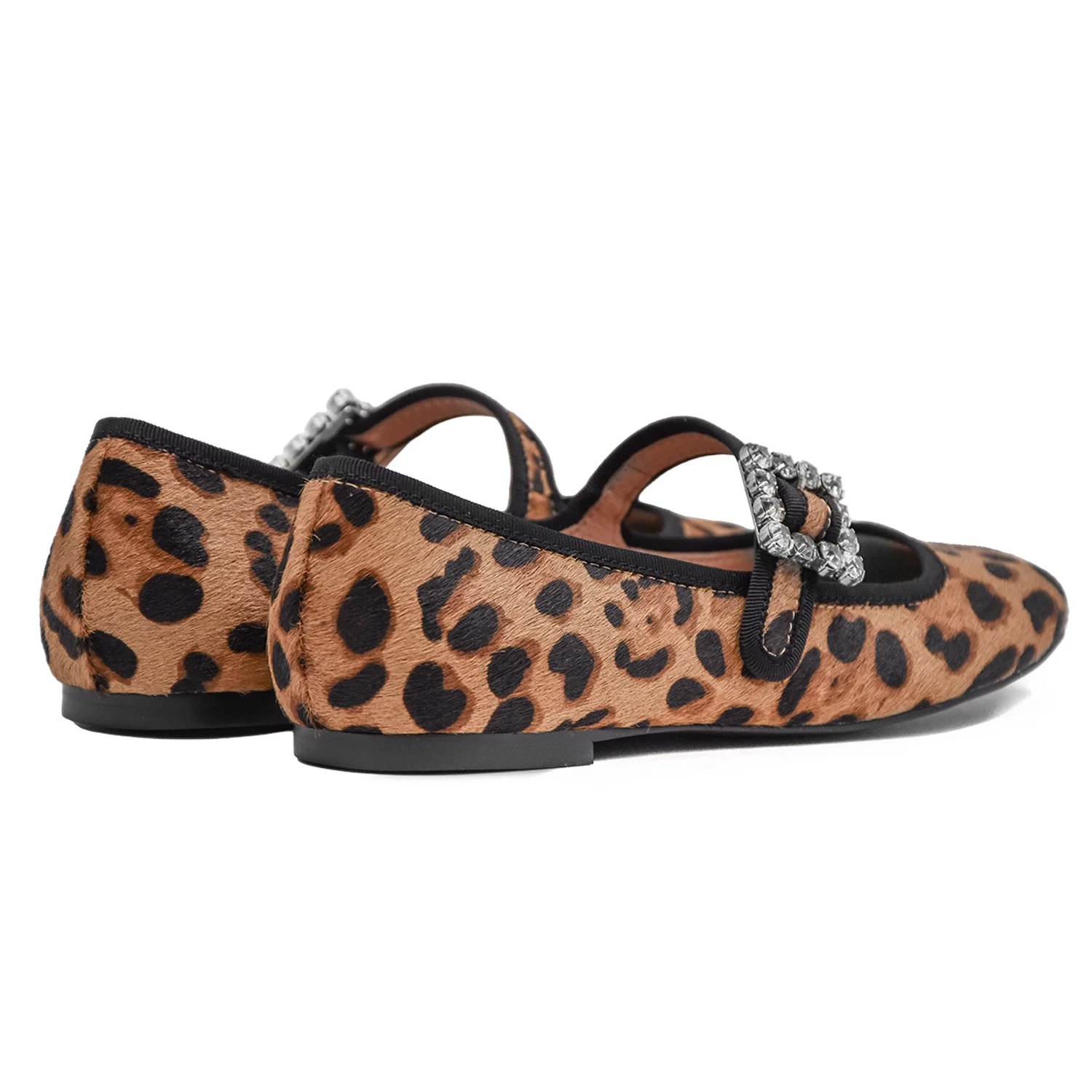 Bibi Lou Donna Essen Flat Leopardo E Rifinitura In Gros Grain - Image 3