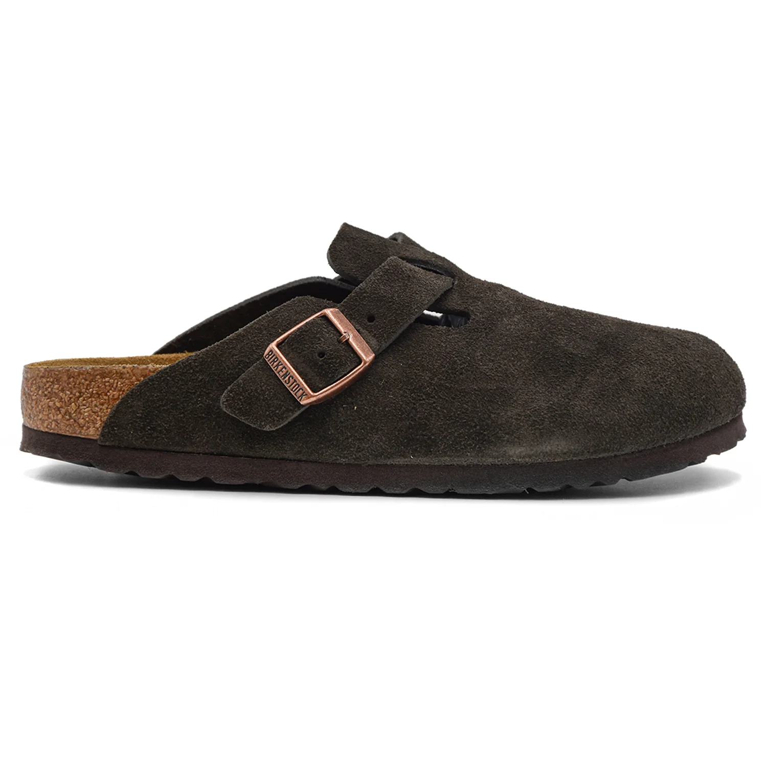 Birkenstock Sabot Boston Donna Marrone Con Plantare Soft Footbed