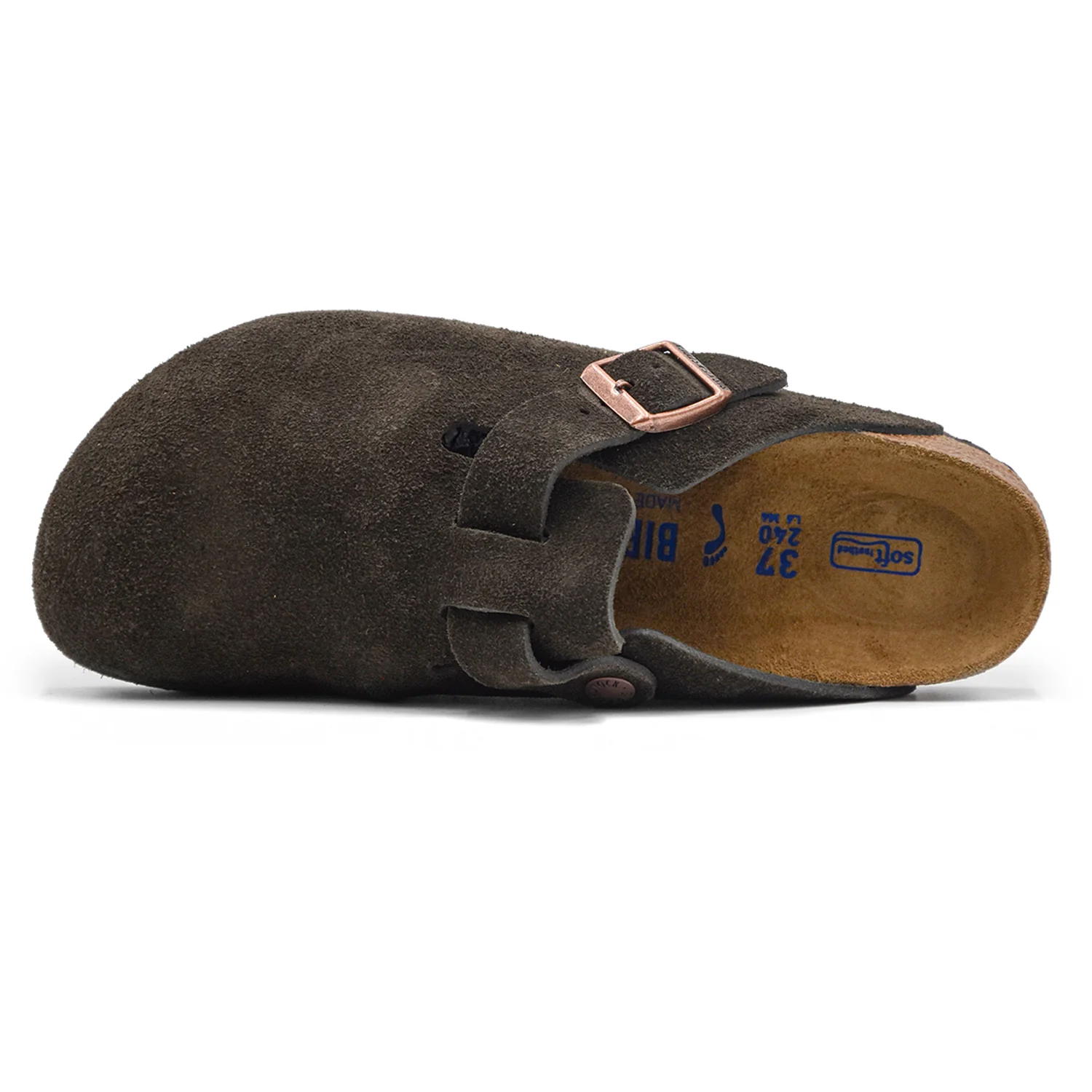 Birkenstock Sabot Boston Donna Marrone Con Plantare Soft Footbed - Image 3