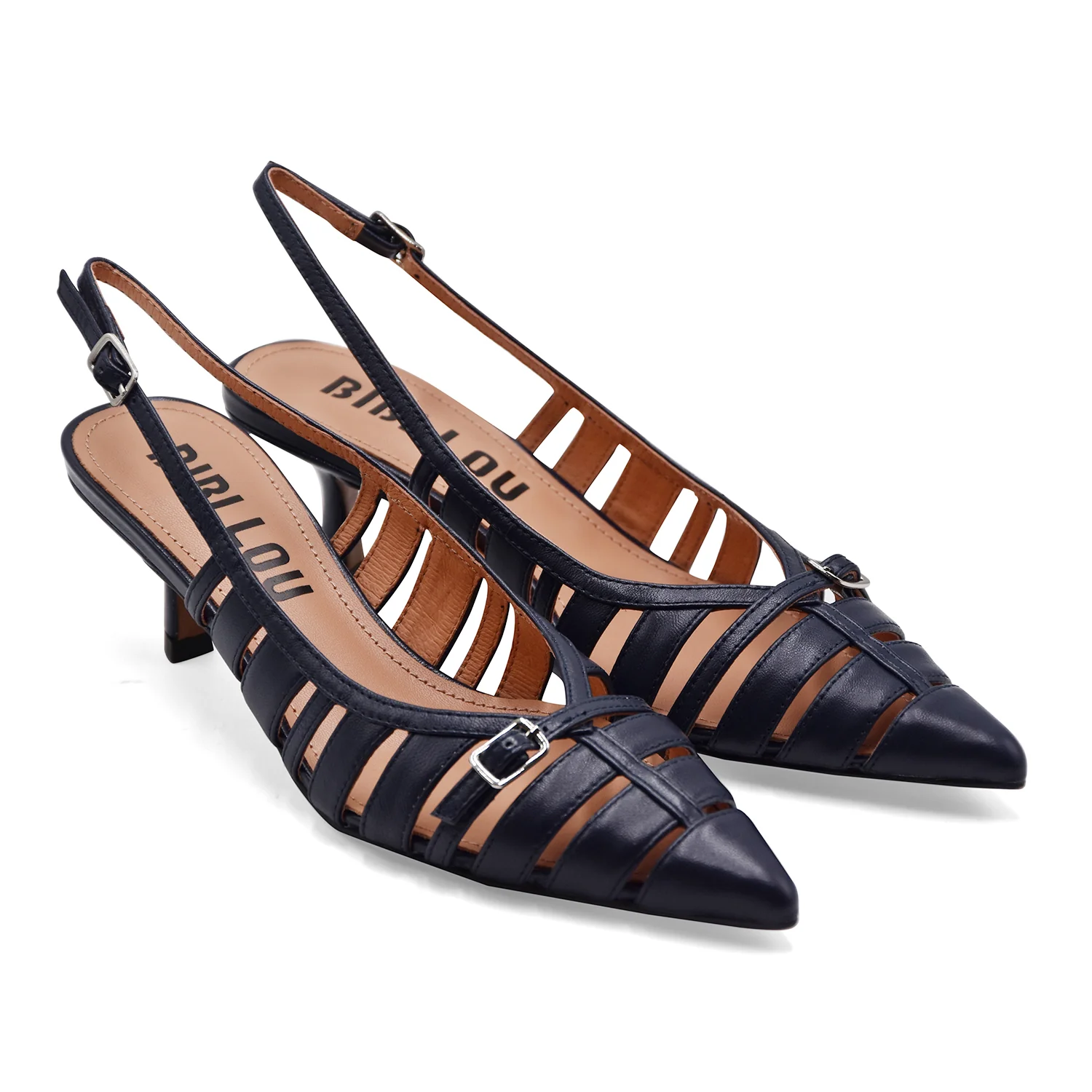 Bibi Lou Chanel Donna Pelle Blu ALI PUMP 55 Silhouette A Punta - Image 2