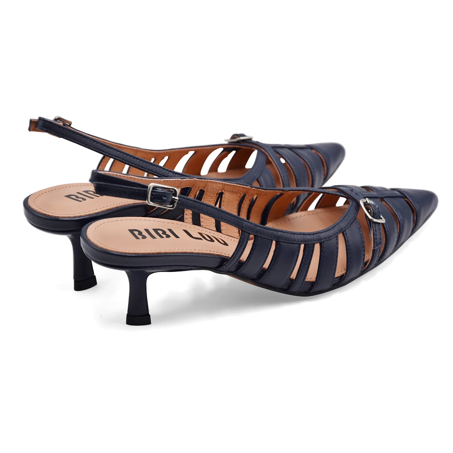 Bibi Lou Chanel Donna Pelle Blu ALI PUMP 55 Silhouette A Punta - Image 4