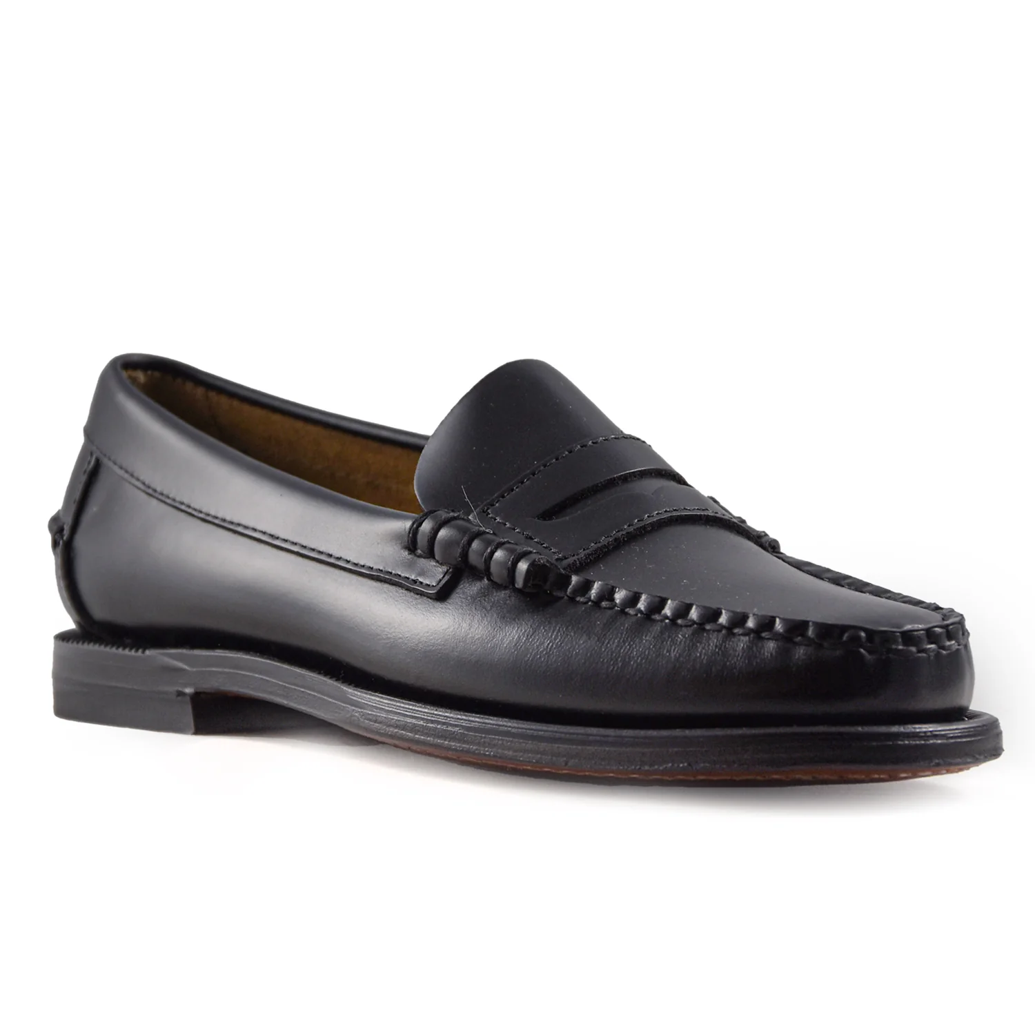 Mocassini Sebago Dan Donna Spazzolato Nero Suola Cuoio Trattato - Image 4