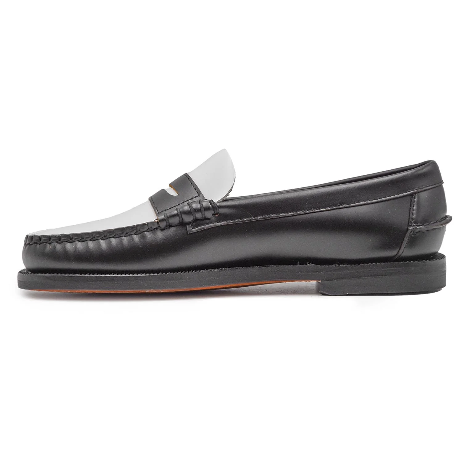 Mocassini Sebago Donna Penny Loafer Beefroll 4 Stagioni Nero Bianco - Image 4