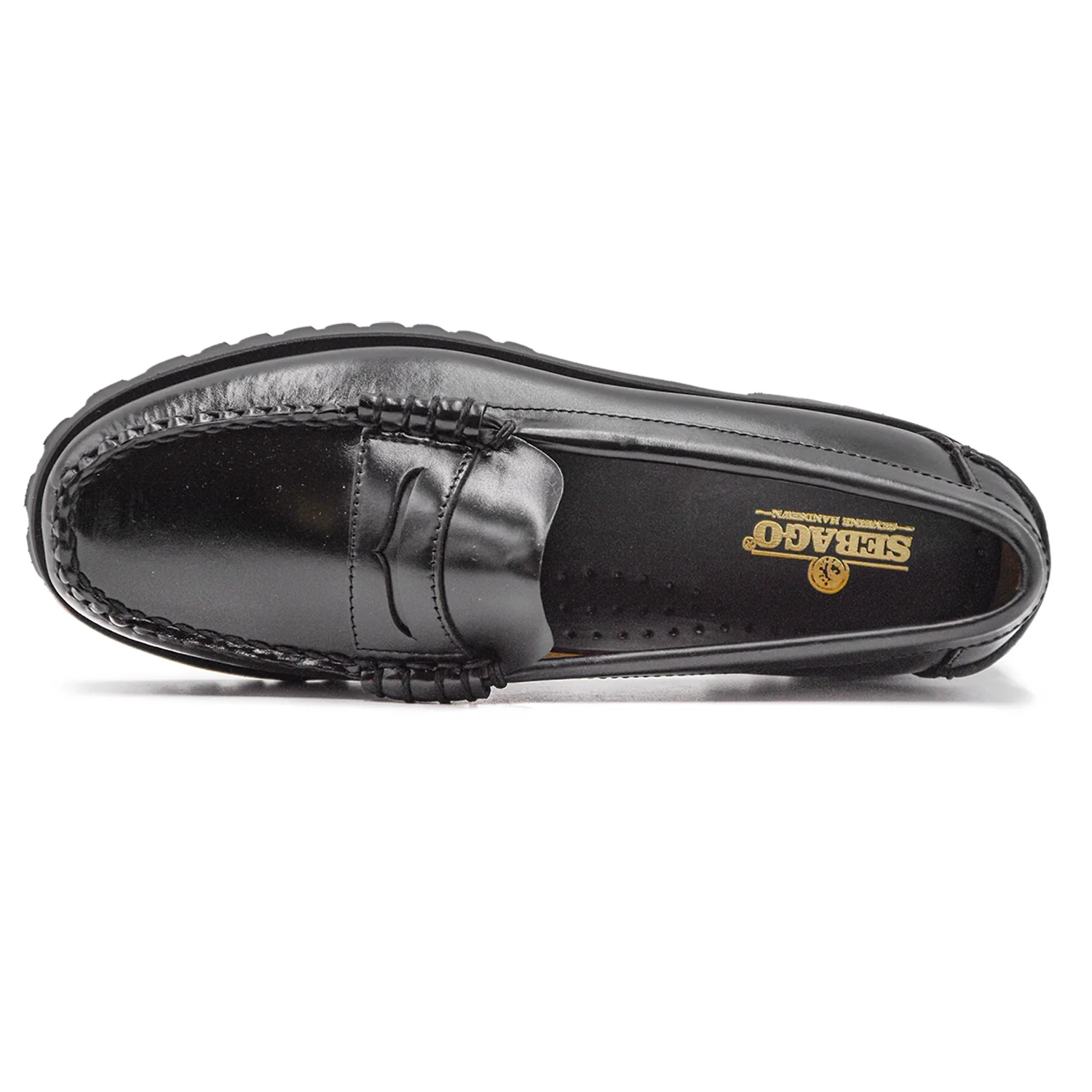 Mocassini Sebago Dan Lug Nero Donna Interamente Cucito A Mano - Image 3