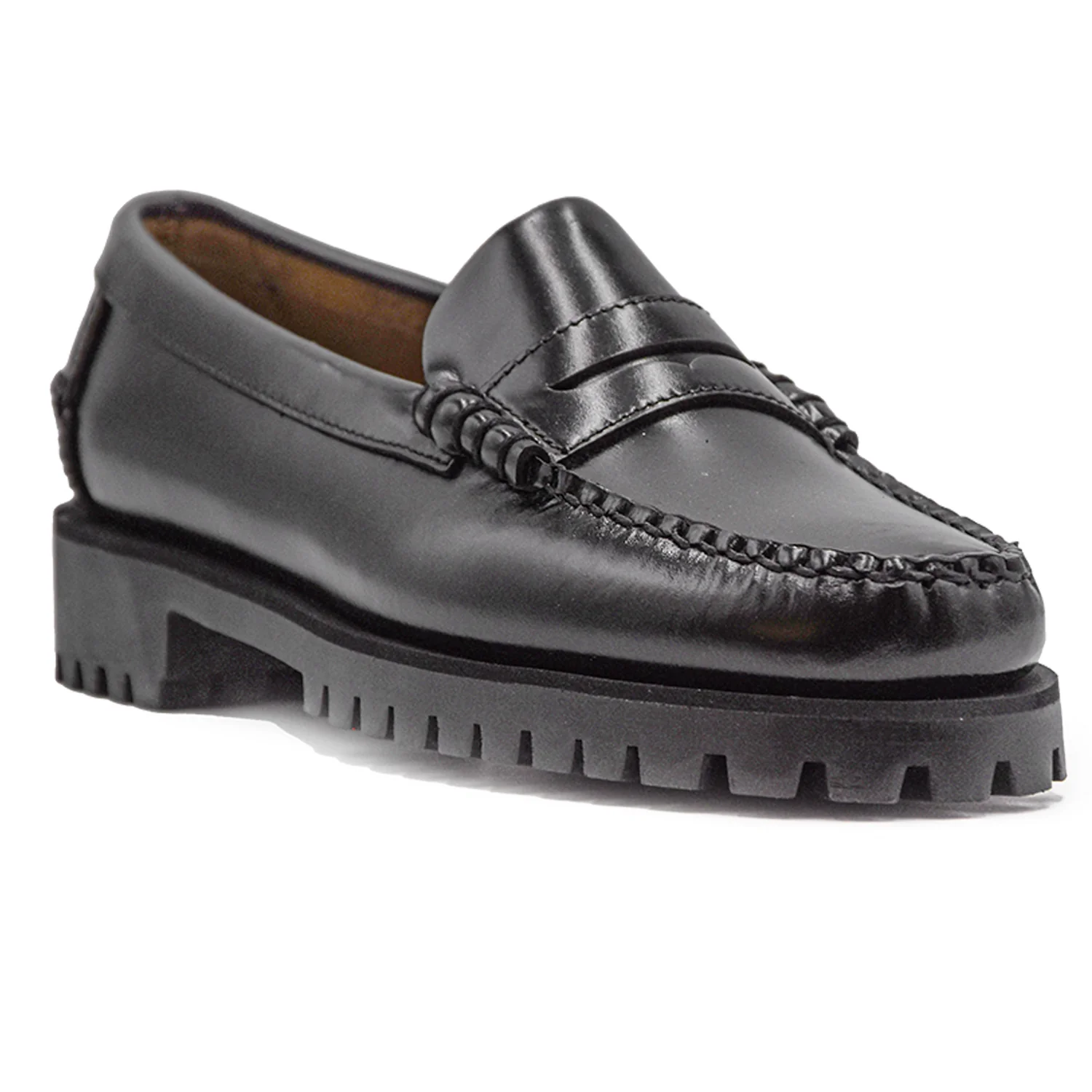 Mocassini Sebago Dan Lug Nero Donna Interamente Cucito A Mano - Image 5