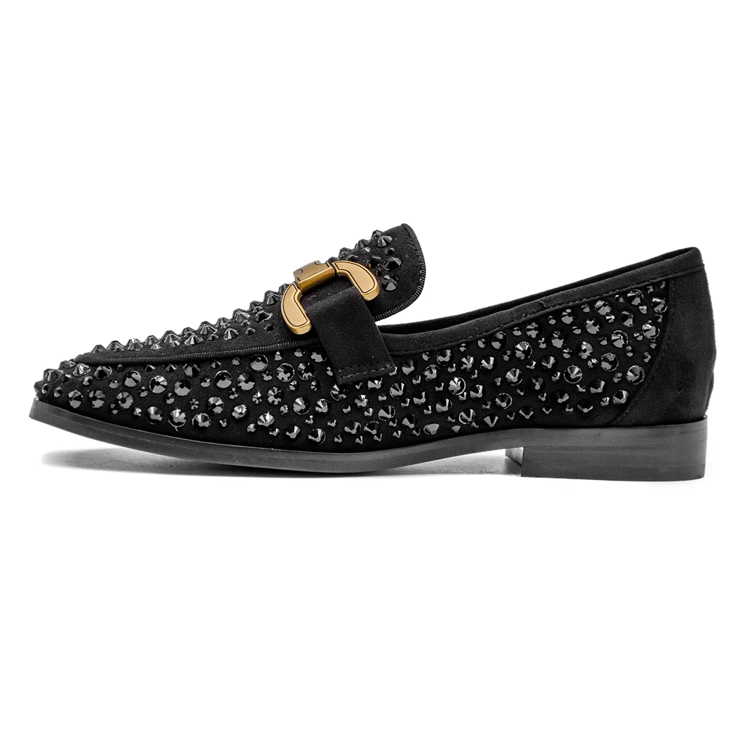 Bibi Lou Mocassini Vela Loafer Nero Con Strass Tono Su Tono Donna - Image 3