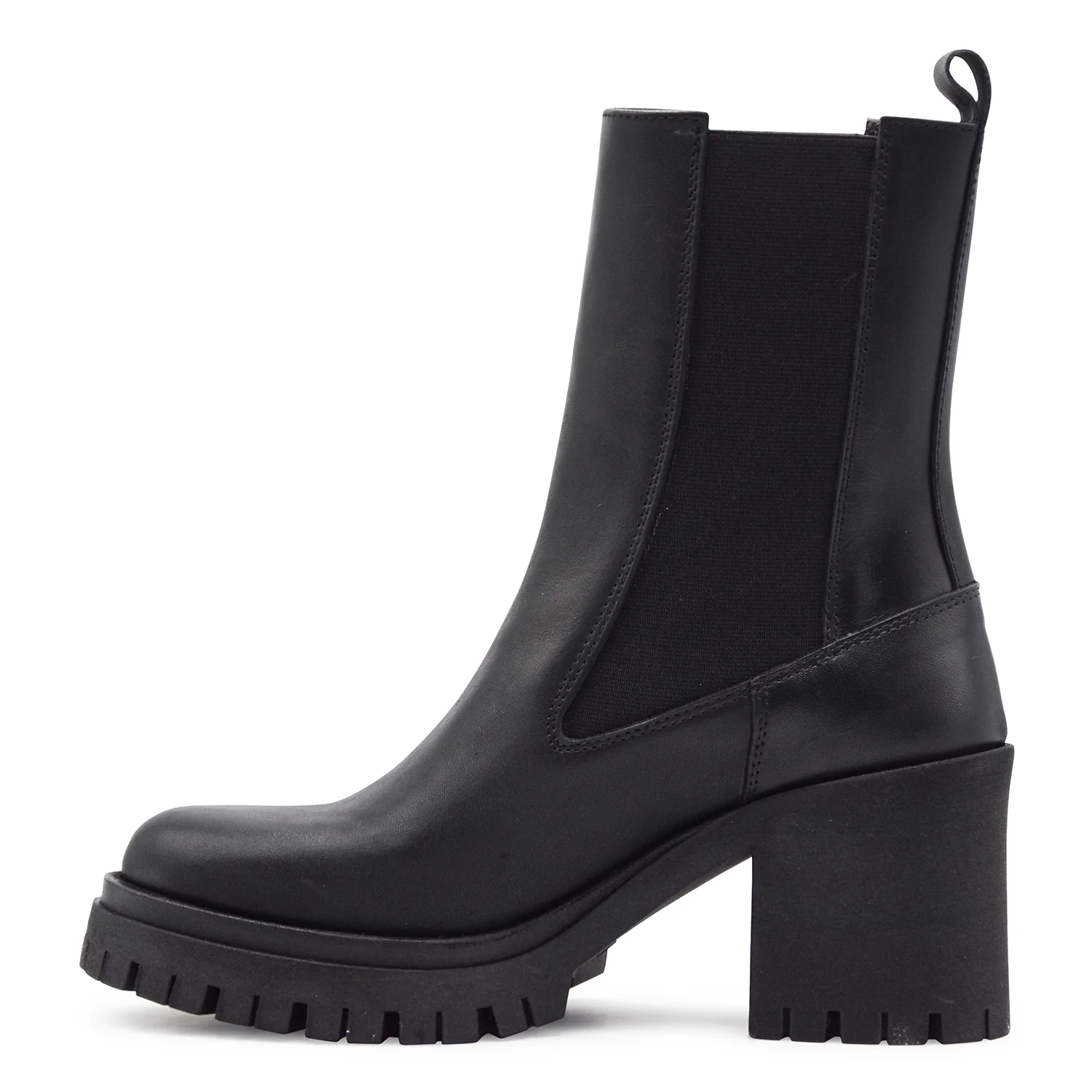 Stivaletti STM Donna 7031 Pelle Nero Con Tacco Di 8 Centimetri - Image 3