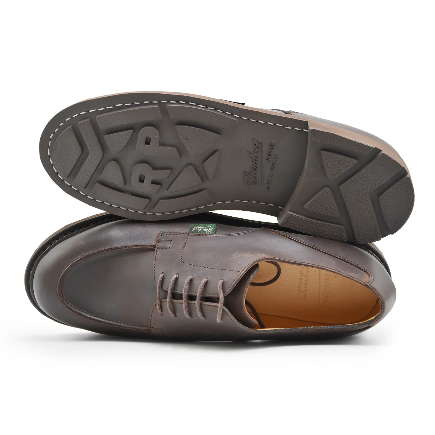 Stringata Derby Paraboot Uomo Marrone Modello Golf Chambord Tex - Image 3