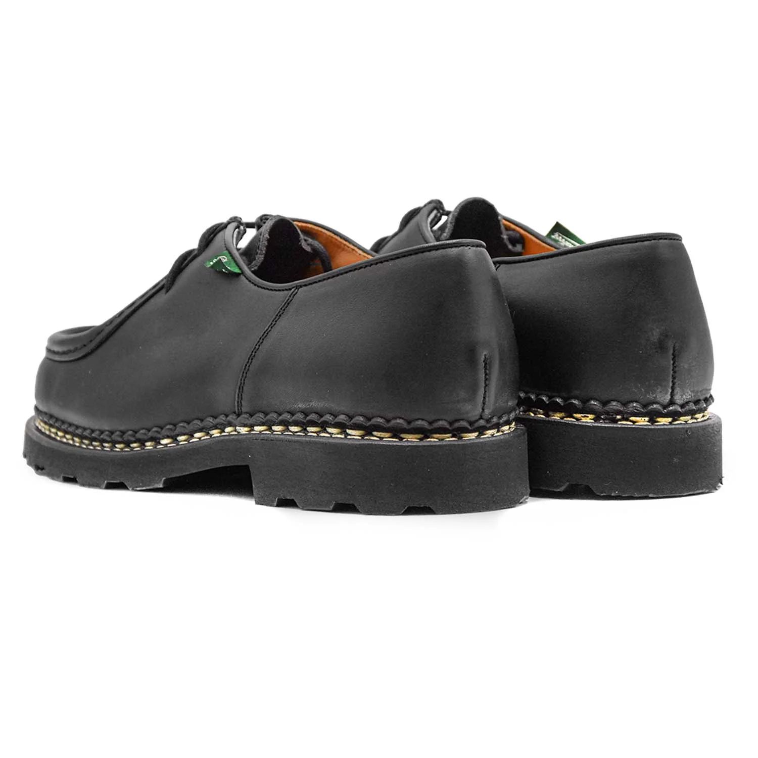 Paraboot Gringo Uomo Nero Stringata Dai Morbidi Lacci In Cotone - Image 4