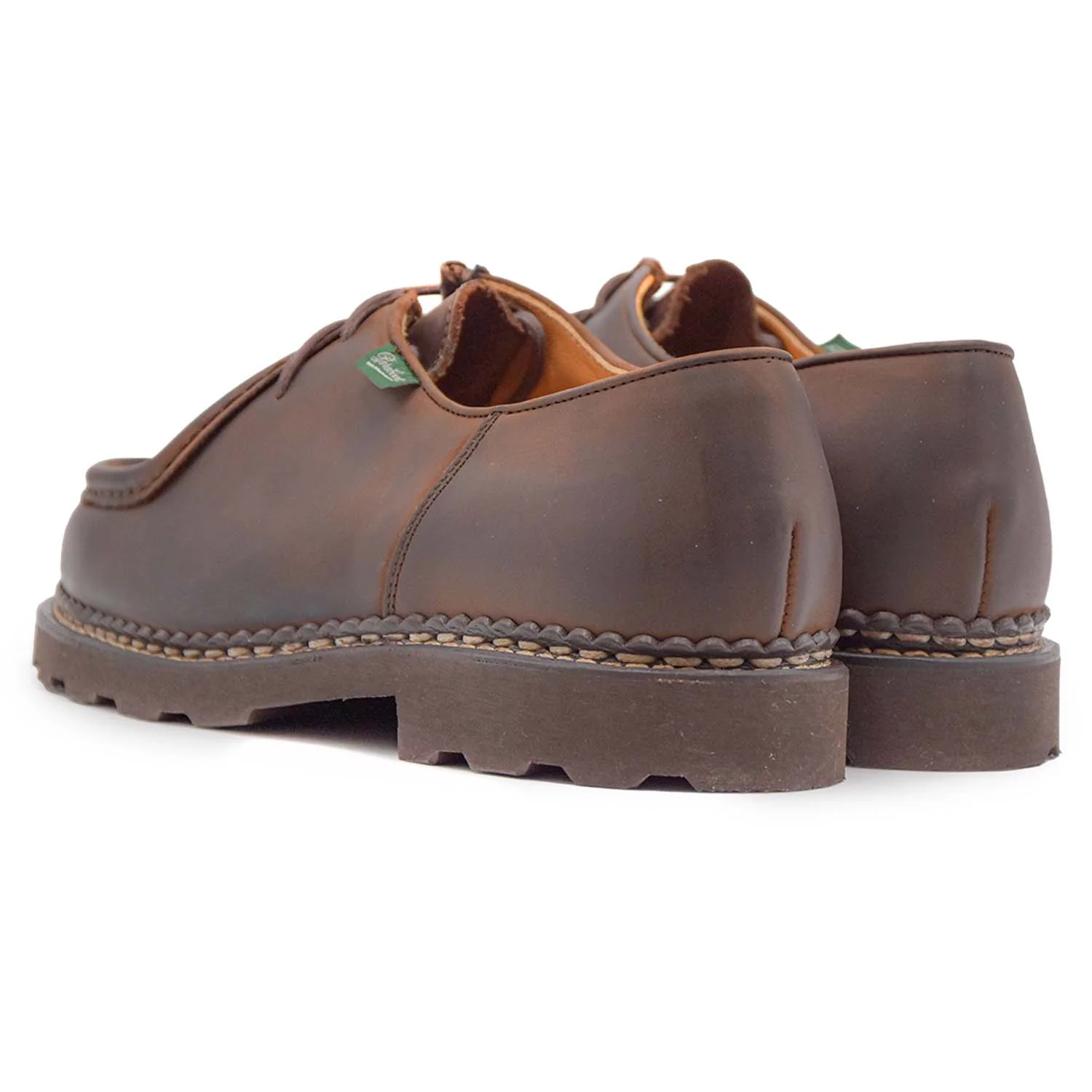 Stringata Paraboot Pelle Marrone Uomo A Costruzione Norvegese - Image 5