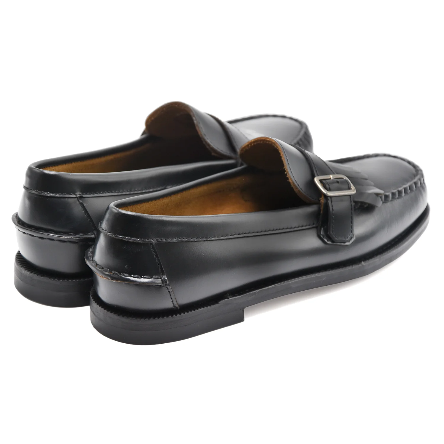 Mocassini Sebago Ales Donna Nero Con Frange Pelle Pieno Fiore - Image 5