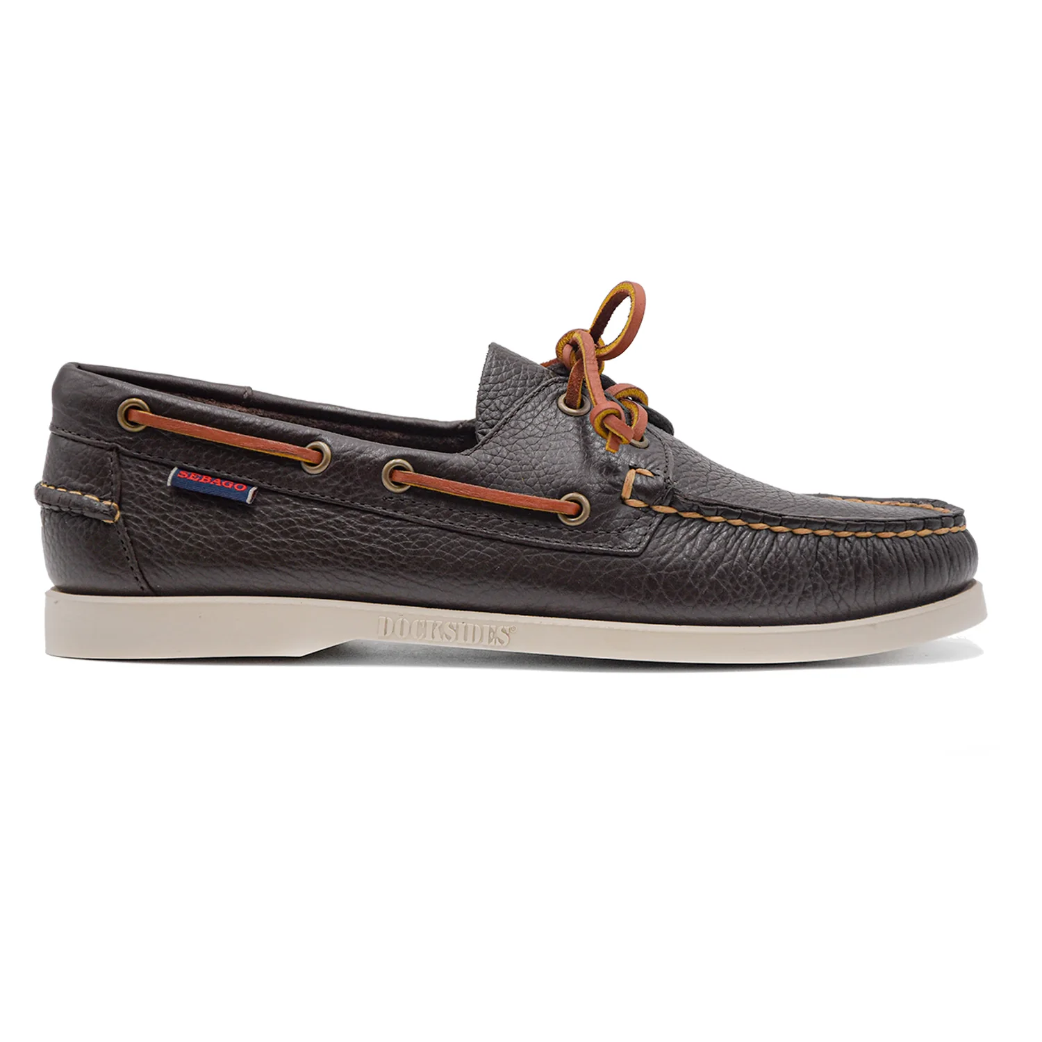 Sebago Stringata Portland Martellato Marrone Uomo Lacci In Pelle
