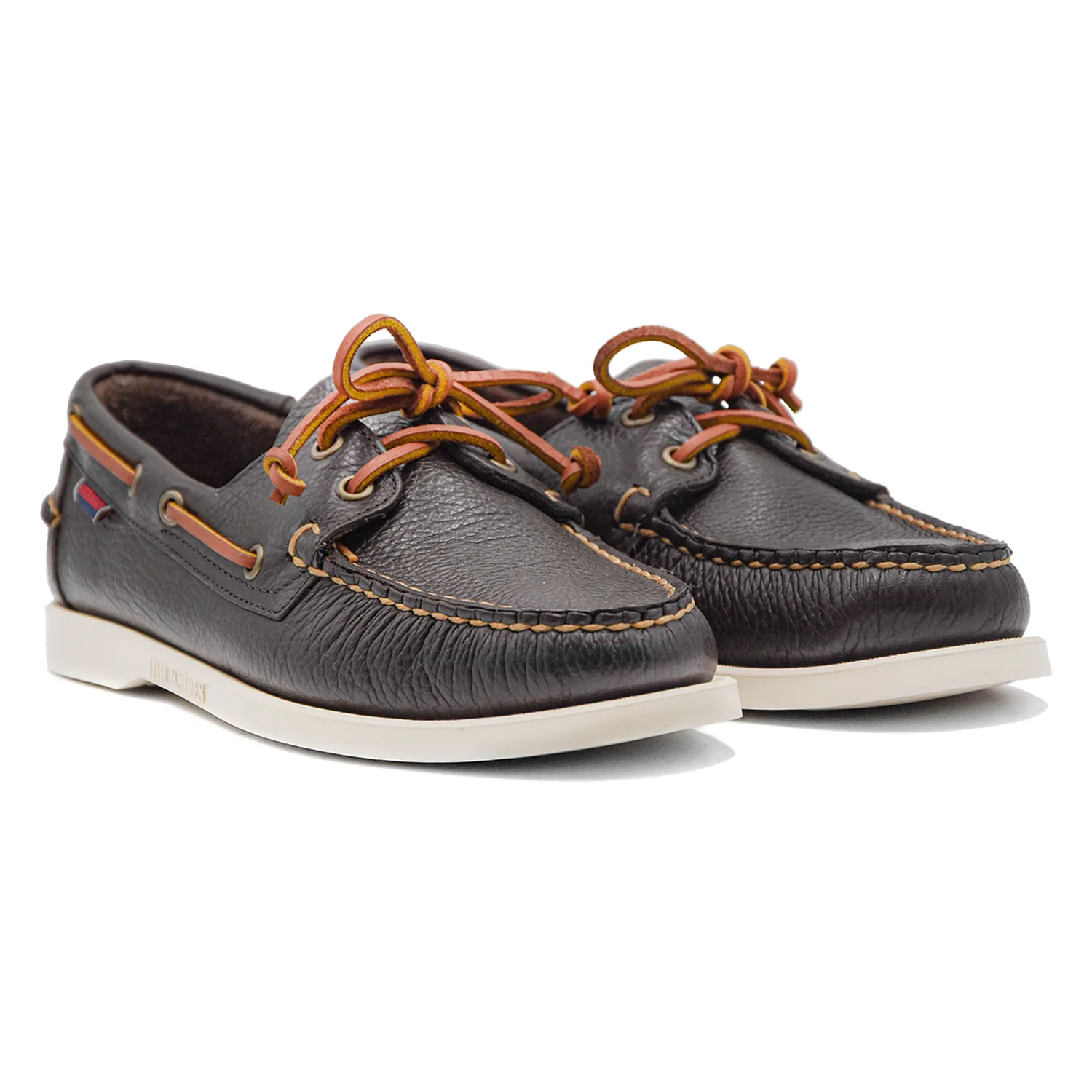 Sebago Stringata Portland Martellato Marrone Uomo Lacci In Pelle - Image 2