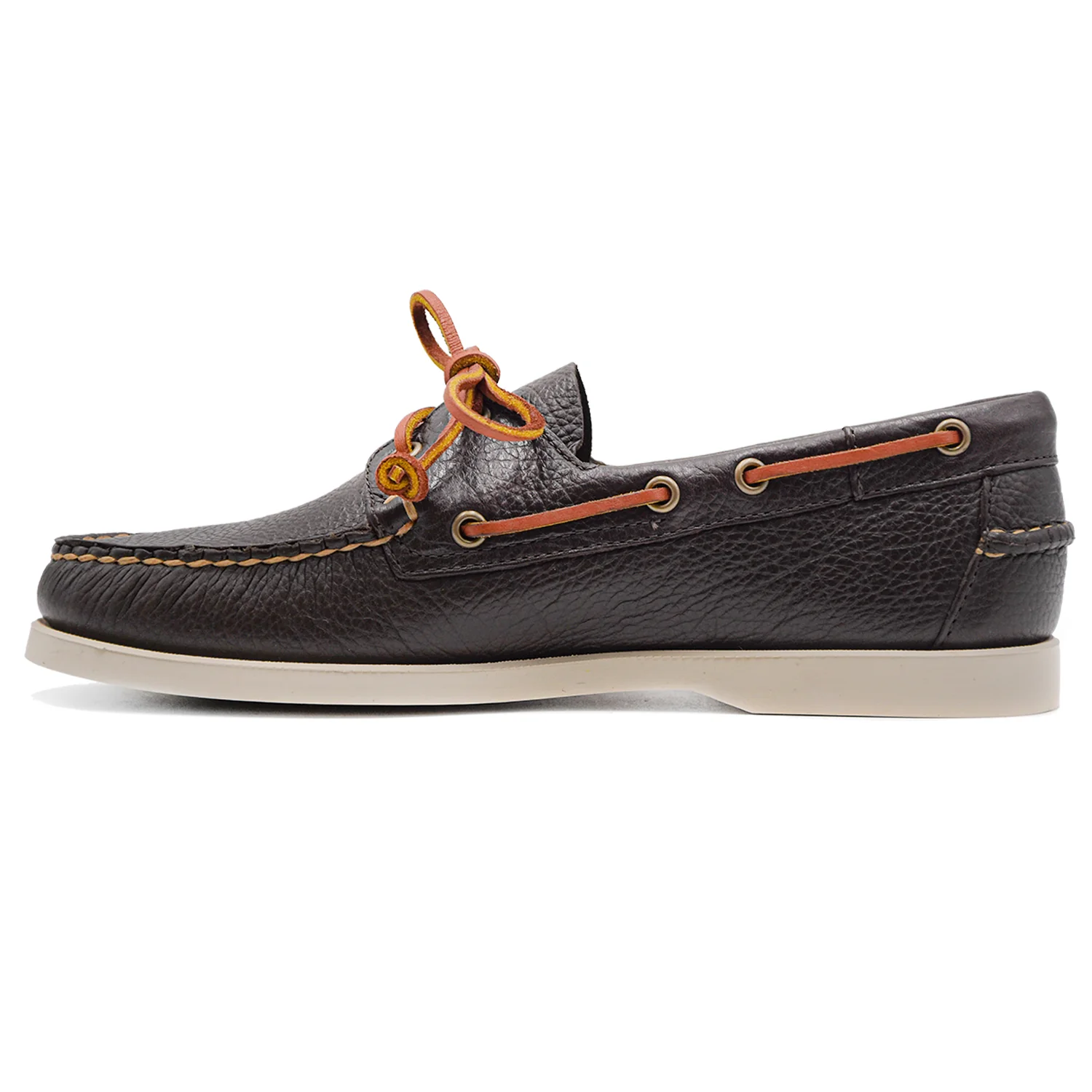 Sebago Stringata Portland Martellato Marrone Uomo Lacci In Pelle - Image 3