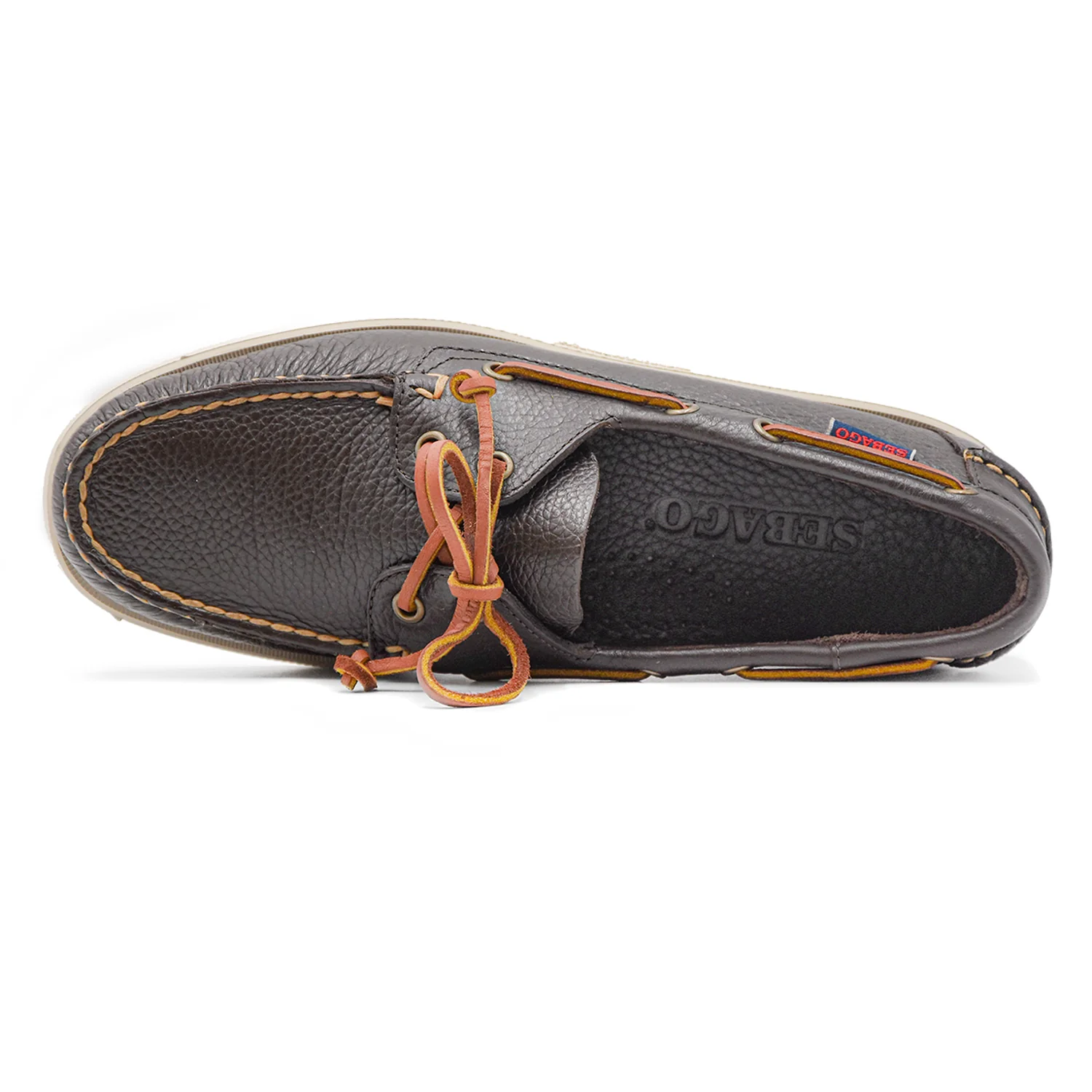 Sebago Stringata Portland Martellato Marrone Uomo Lacci In Pelle - Image 4