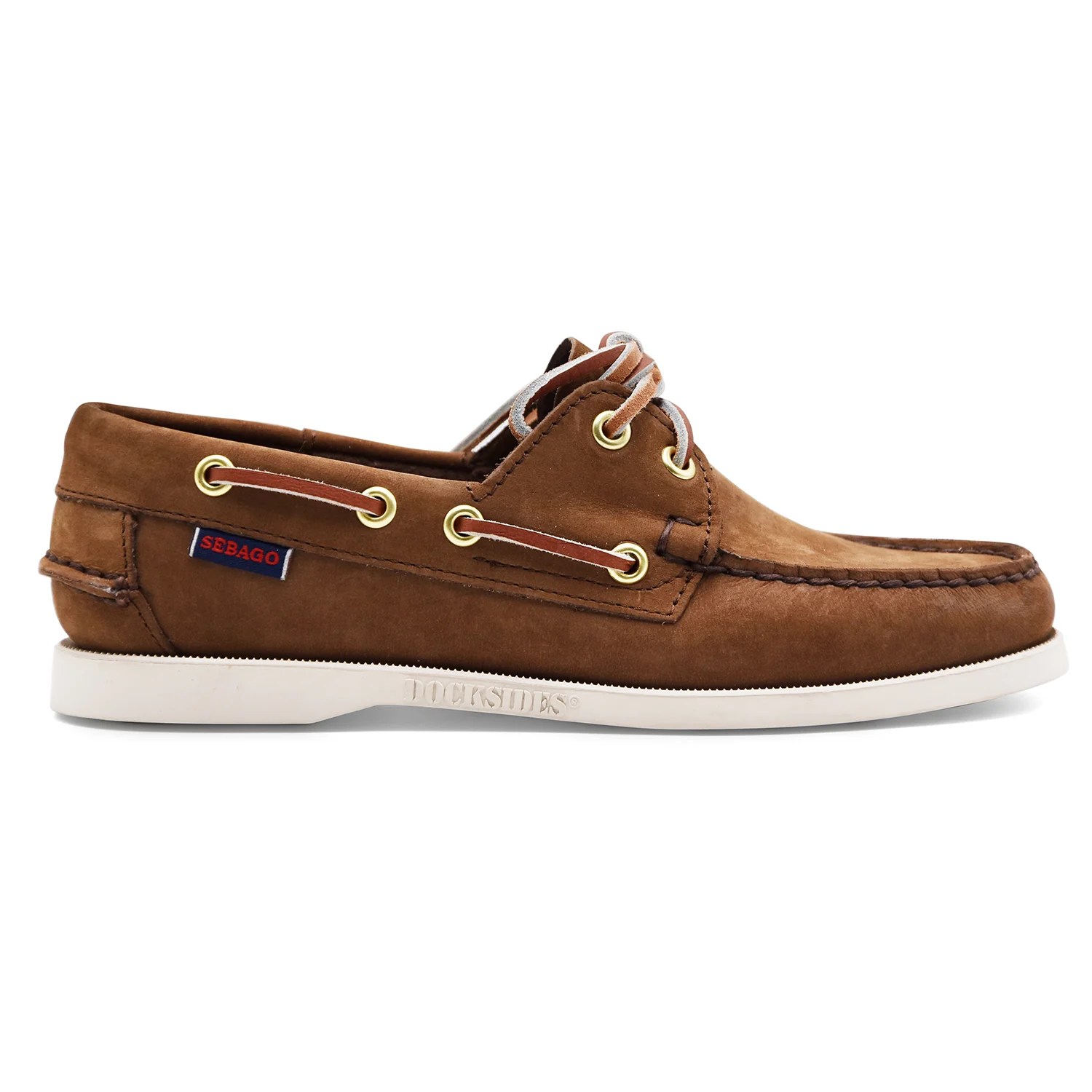 Scarpe Da Barca Sebago Docksides Portland Donna Nubuck Marrone