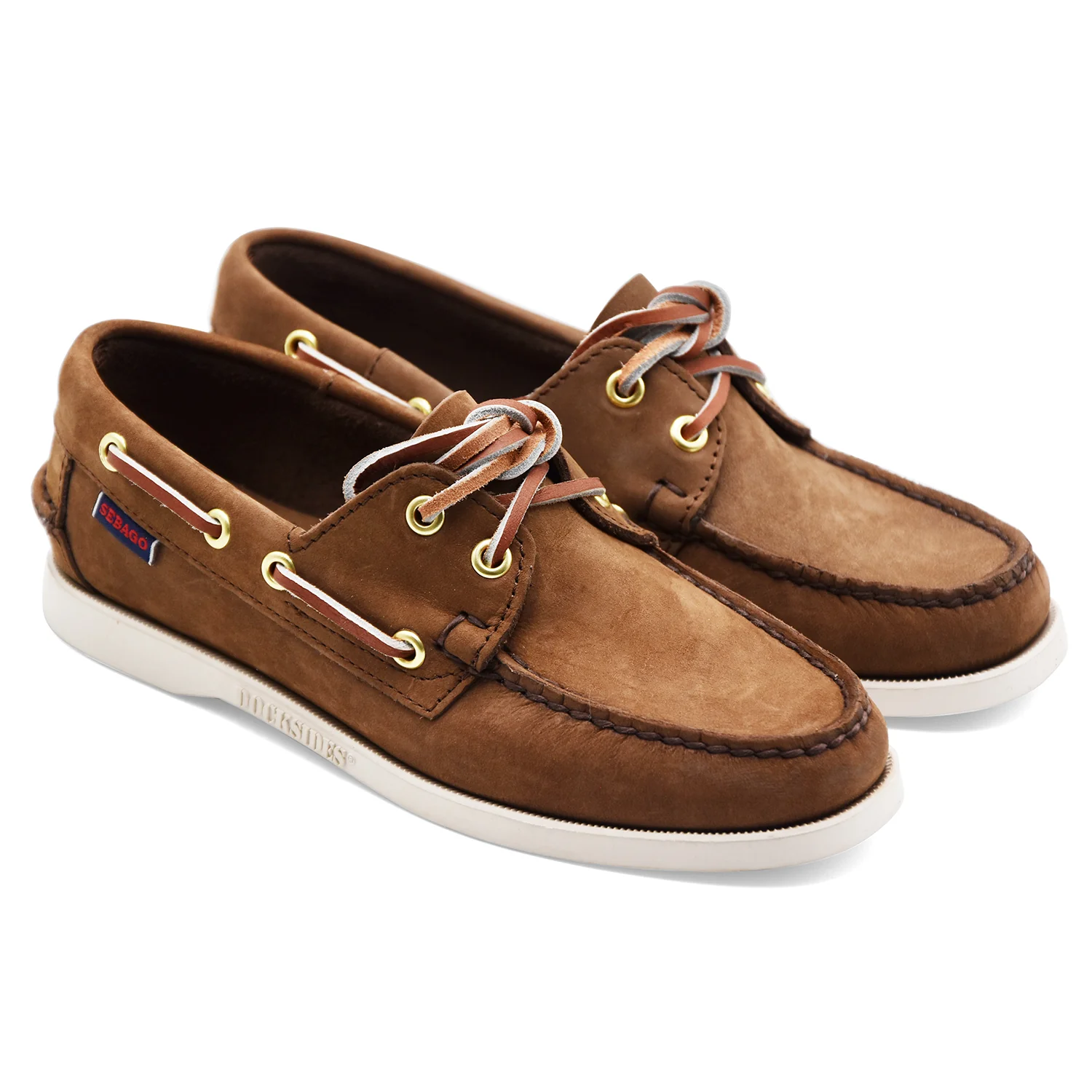 Scarpe Da Barca Sebago Docksides Portland Donna Nubuck Marrone - Image 2