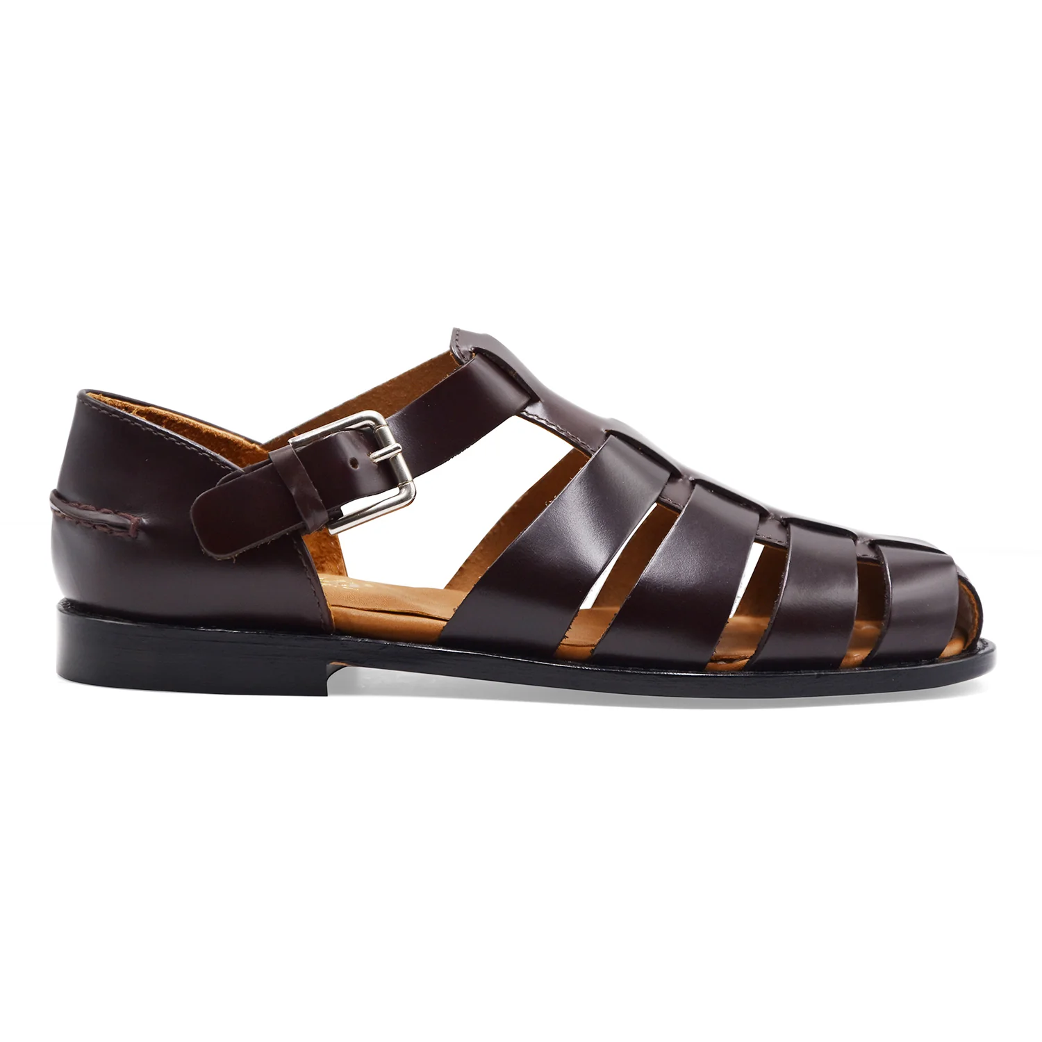 Sandali Sebago Gurkha Tale Donna In Pelle Dark Brown Naturale
