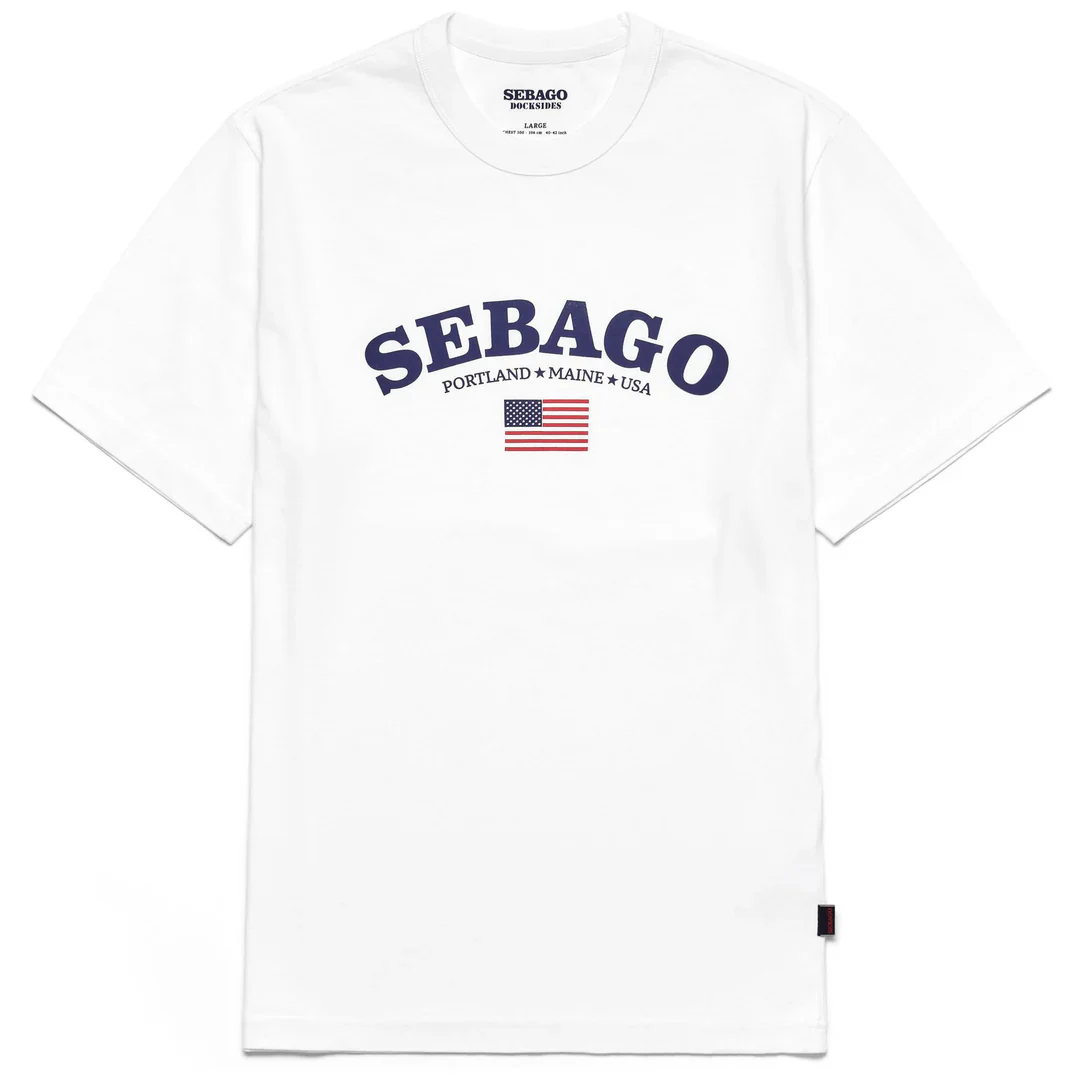 T-Shirt Uomo Sebago Wiscasset Bianco Stile Nautico Heritage