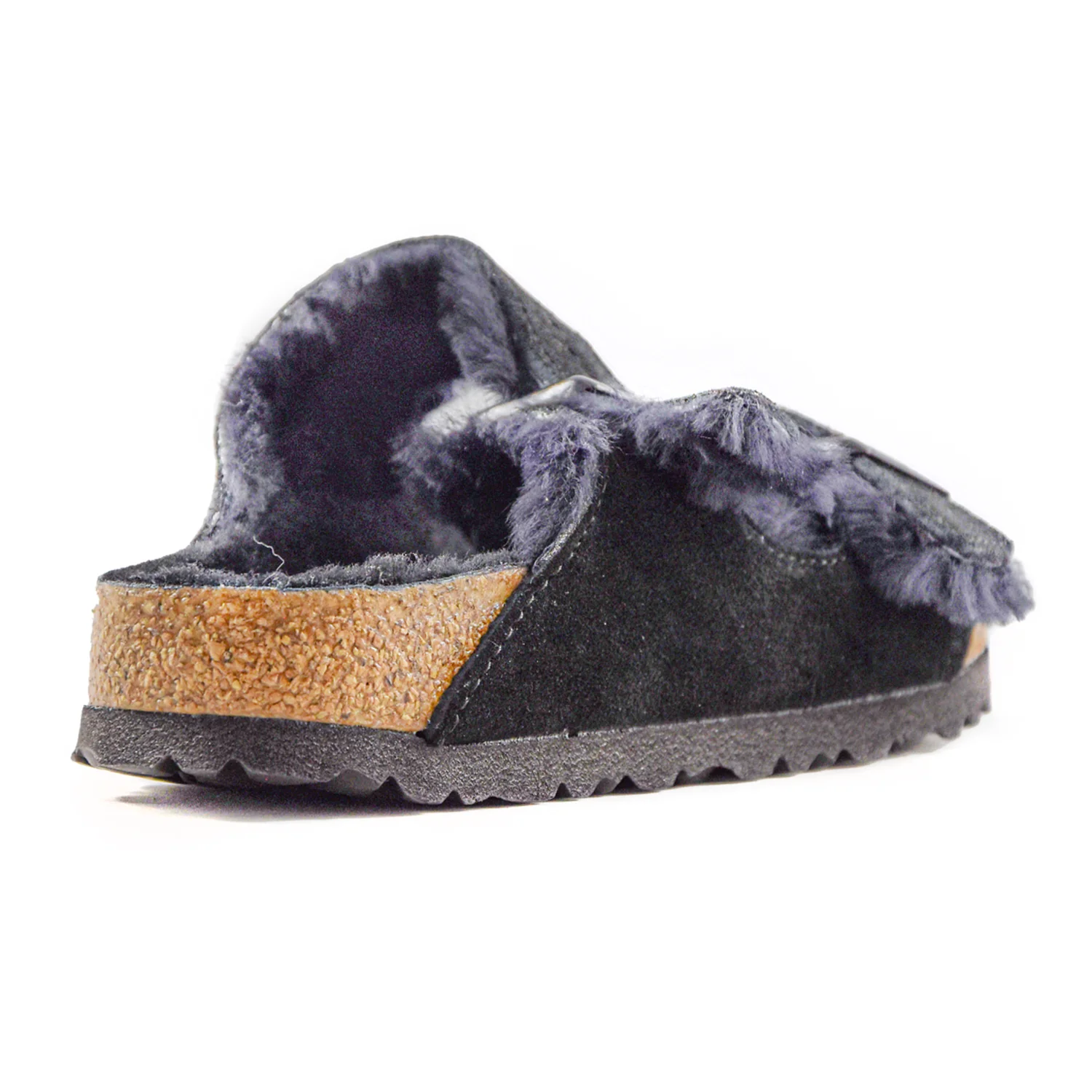 Birkenstock Sandali Arizona Shearling Nero Donna Con Suola In EVA - Image 4