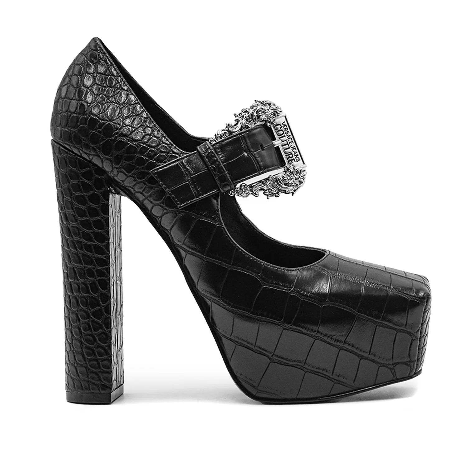 Décolleté Versace Jeans Couture Donna Nero Con Plateau Interno