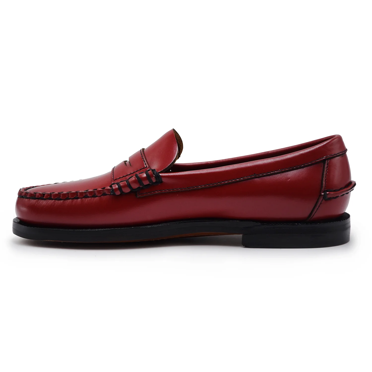 Mocassini Sebago Dan Pigment Donna Rosso Scarlet Suola In Cuoio - Image 5