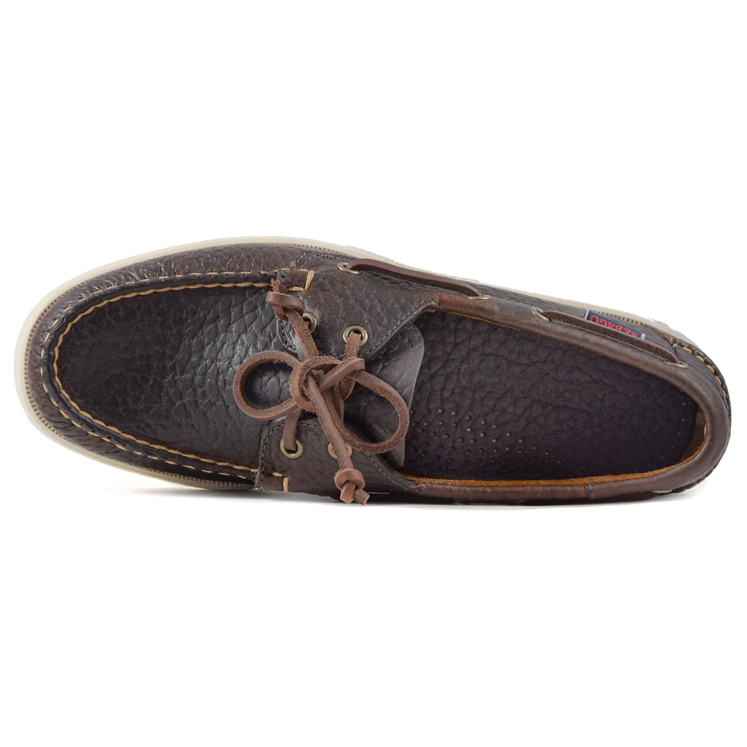 Sebago Portland Mustang Stringata Uomo Pelle Martellata Marrone - Image 3