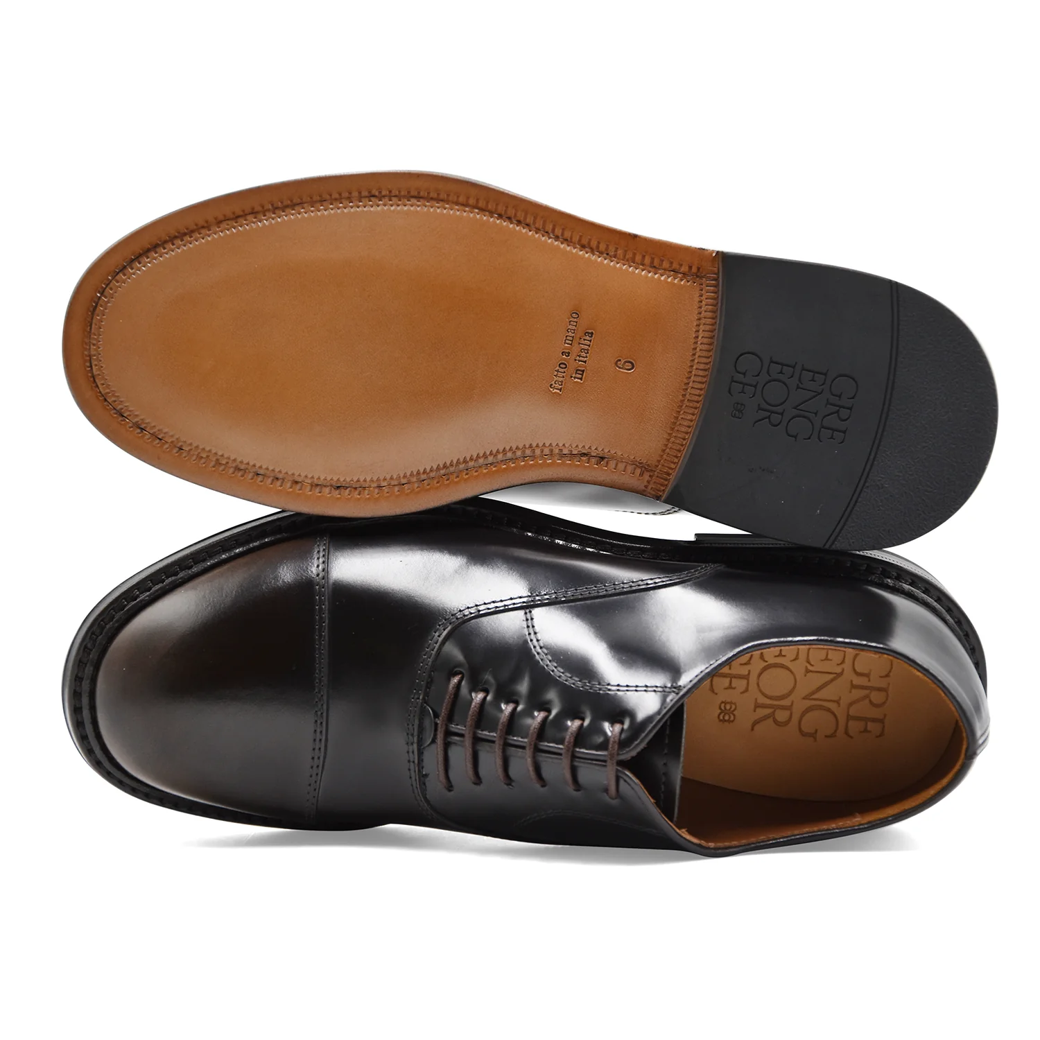 Allacciate Uomo Green George 8055 Pelle Marrone Fatte In Italia - Image 3