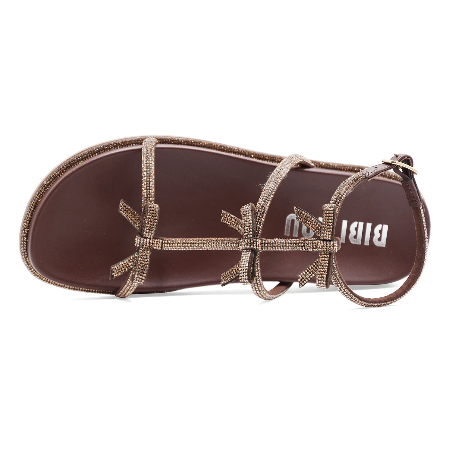 Sandali Bibi Lou Bowi Donna Pelle Marrone Fiocchi Decorativi - Image 3