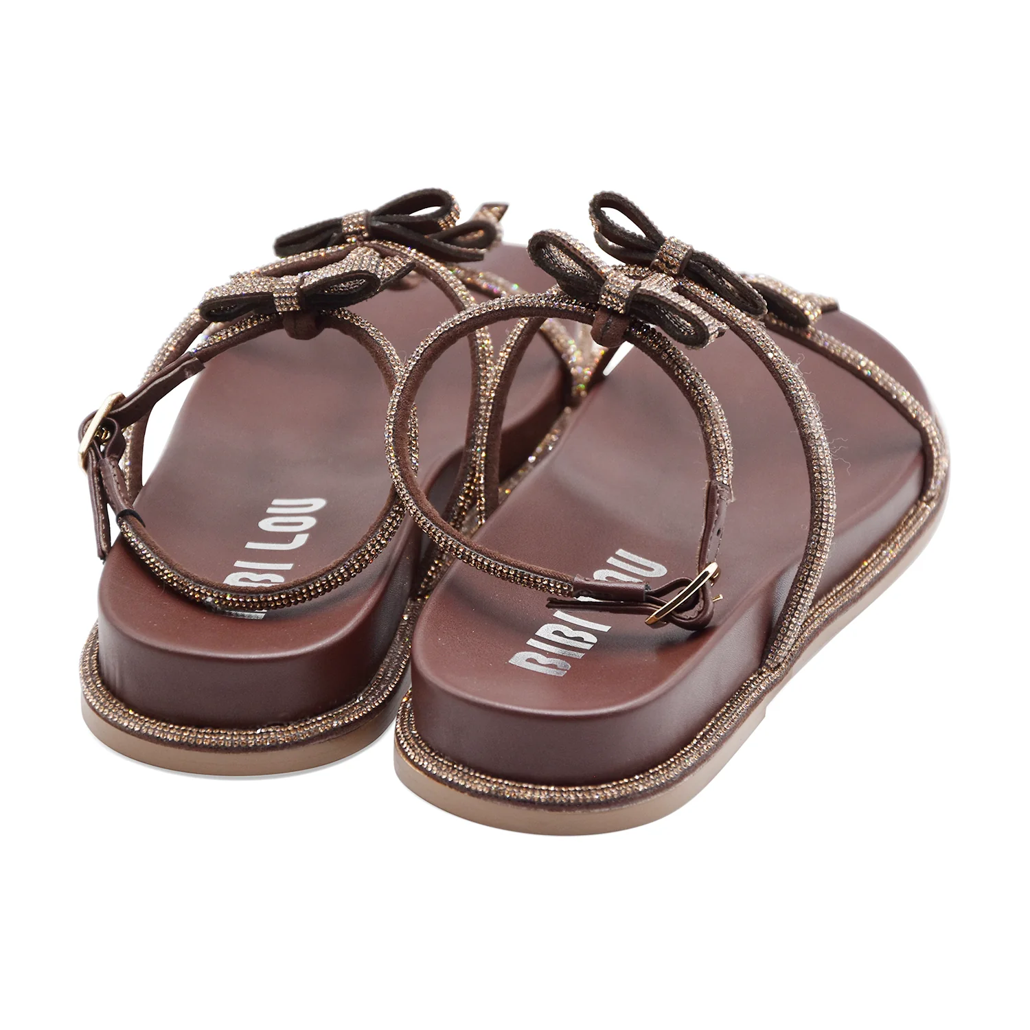 Sandali Bibi Lou Bowi Donna Pelle Marrone Fiocchi Decorativi - Image 5
