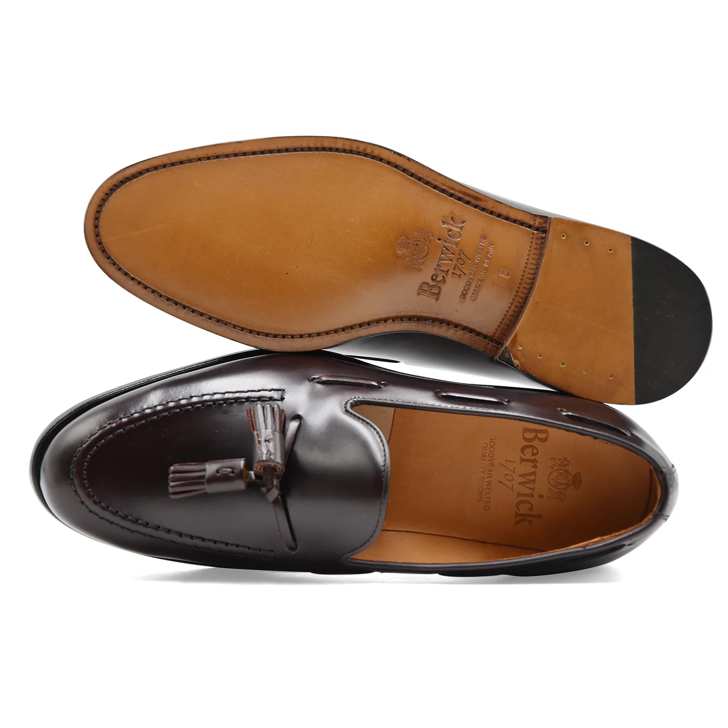 Mocassini Uomo Berwick 1707 Nappine Bordeaux Cuciture A Vista - Image 3