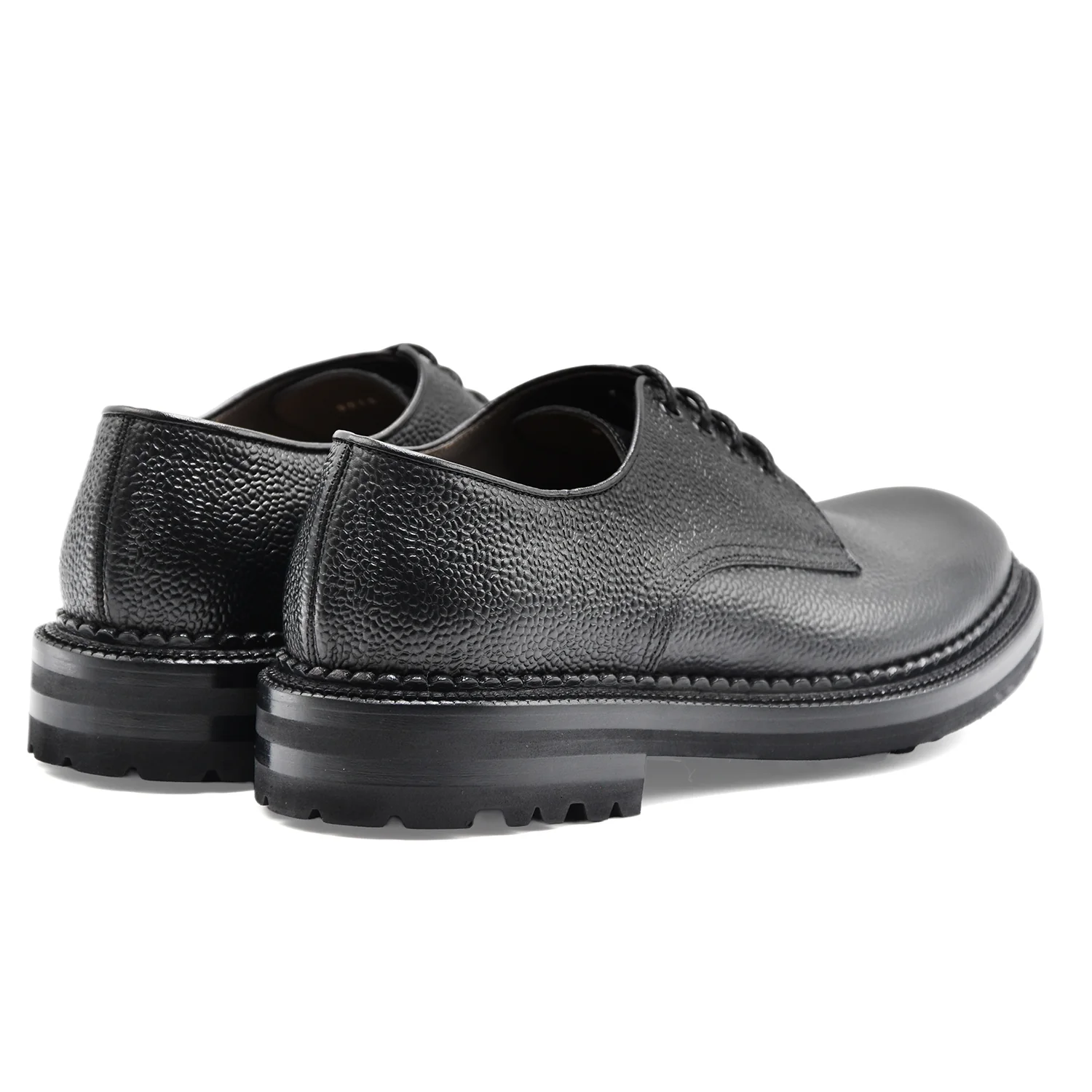 Allacciata Derby Green George Scotch Uomo Nero Pelle Martellata - Image 4