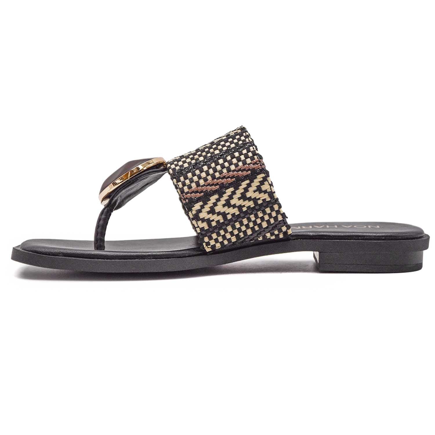 Sandali Noa Harmon Margot Nero Bianco Con Materiali Premium Donna - Image 3