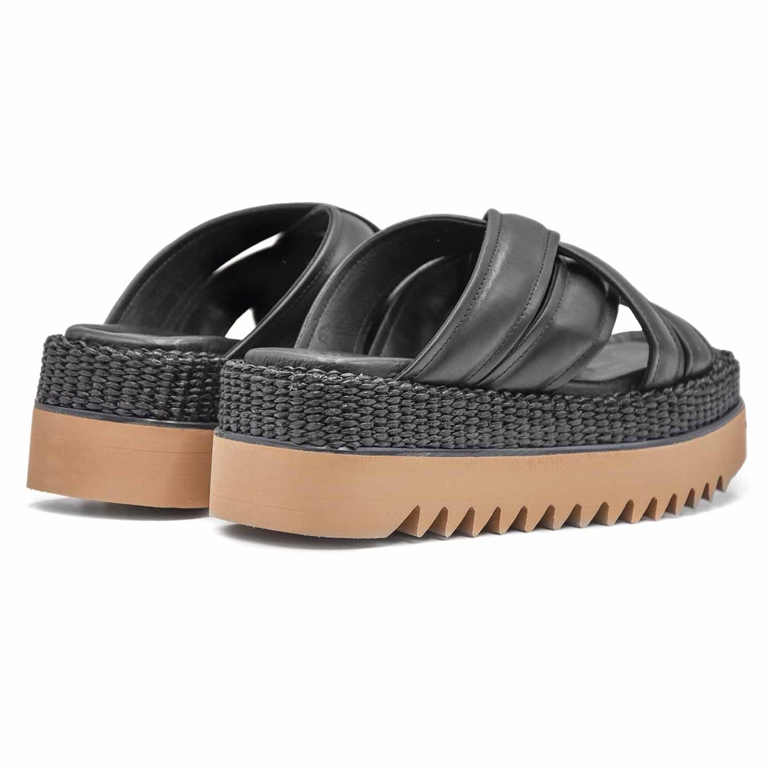 Sandali Laura Bellariva Nero Suola Intrecciata E Gomma Donna - Image 3