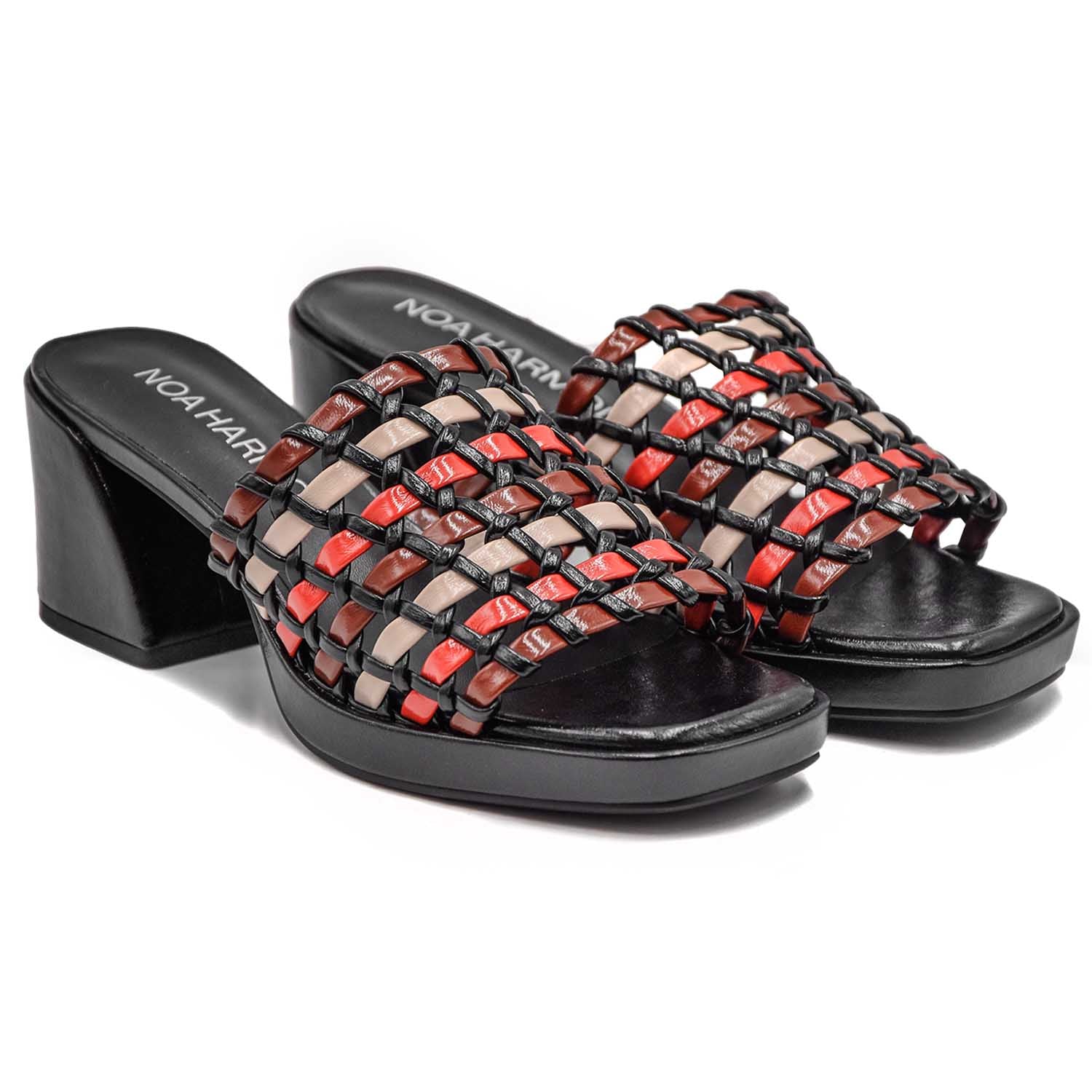 Noa Harmon Sandali Sira Gabbia Marrone Rosso Donna Comfort Prolungato - Image 4