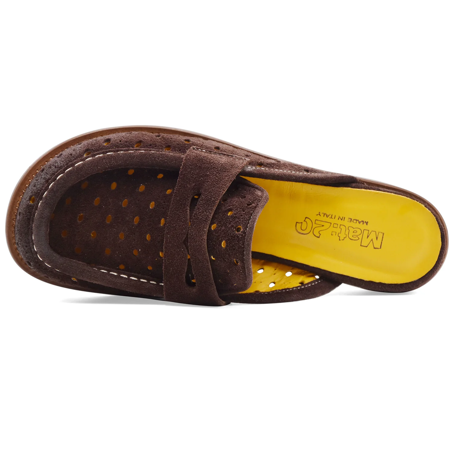 Sabot Mocassino Donna Mat:20 In Pelle Scamosciata Testa Moro - Image 3
