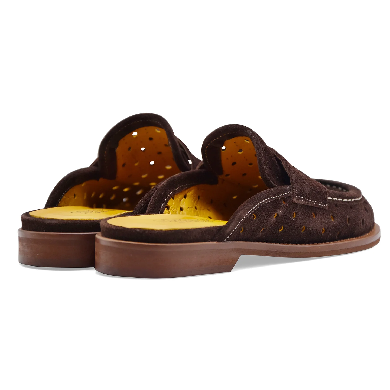 Sabot Mocassino Donna Mat:20 In Pelle Scamosciata Testa Moro - Image 5