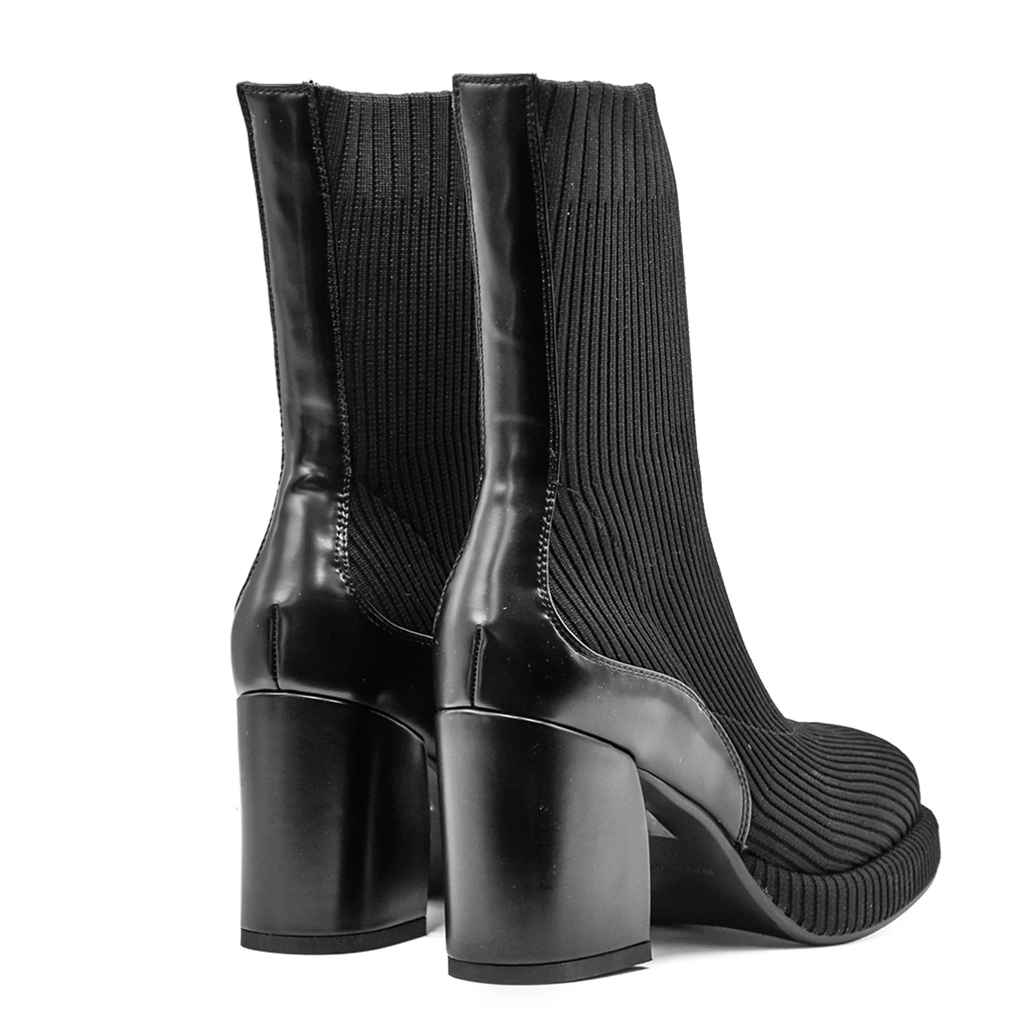 Stivaletti Noa Harmon Botin Nero Tessuto Riveste Plateau Donna - Image 3