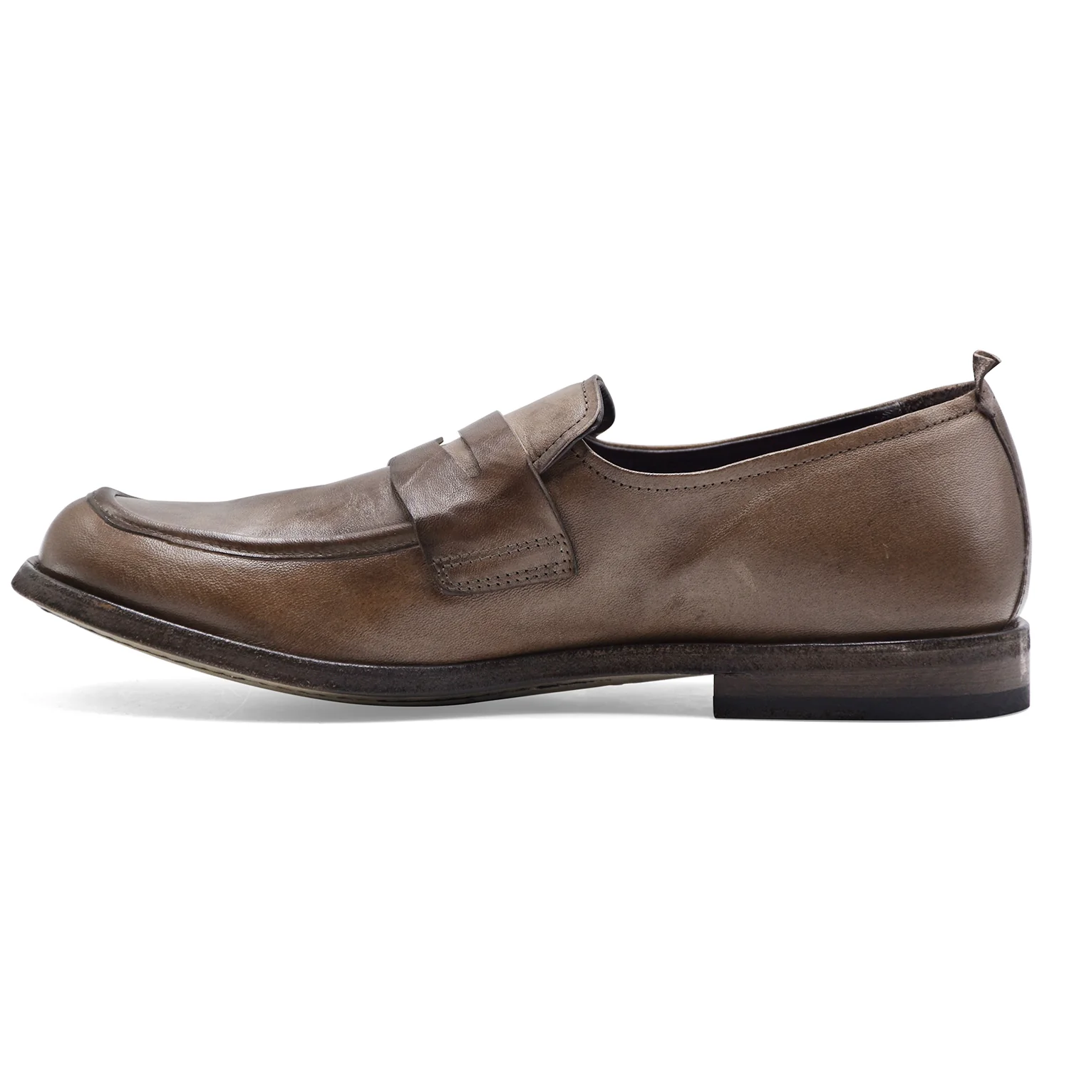 Mocassini Shoto Uomo 9833 Pelle Tonalità Piombo Made In Italy - Image 4