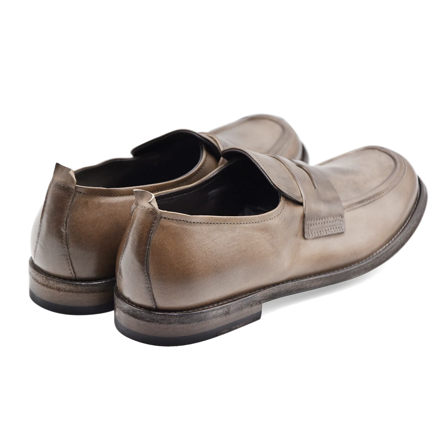 Mocassini Shoto Uomo 9833 Pelle Tonalità Piombo Made In Italy - Image 5