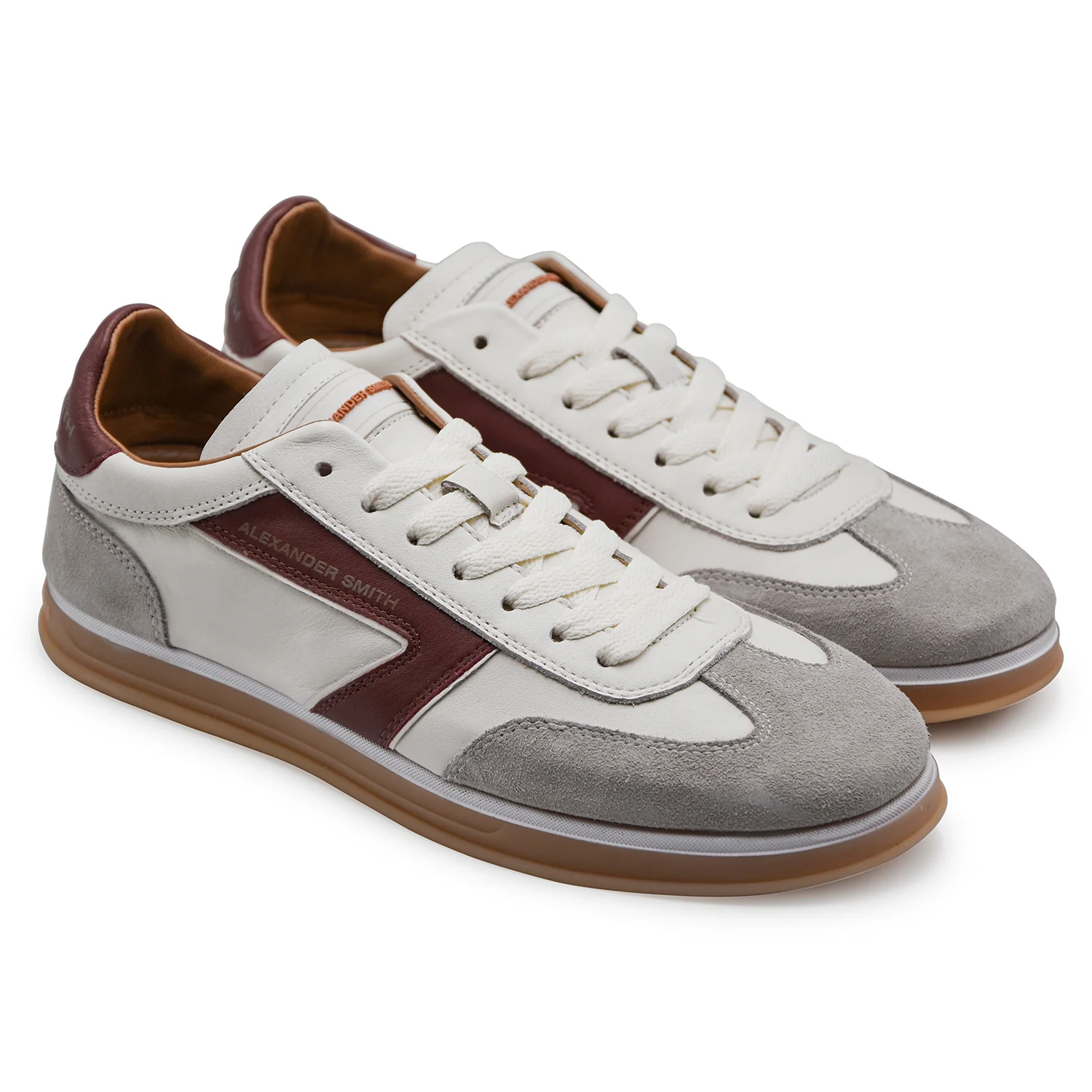 Sneakers Alexander Smith Uomo Thames Bianco Con Inserti Marrone - Image 2